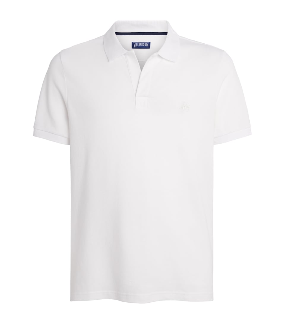 Vilebrequin Mens Organic Cotton Palatin Polo Shirt Blanc