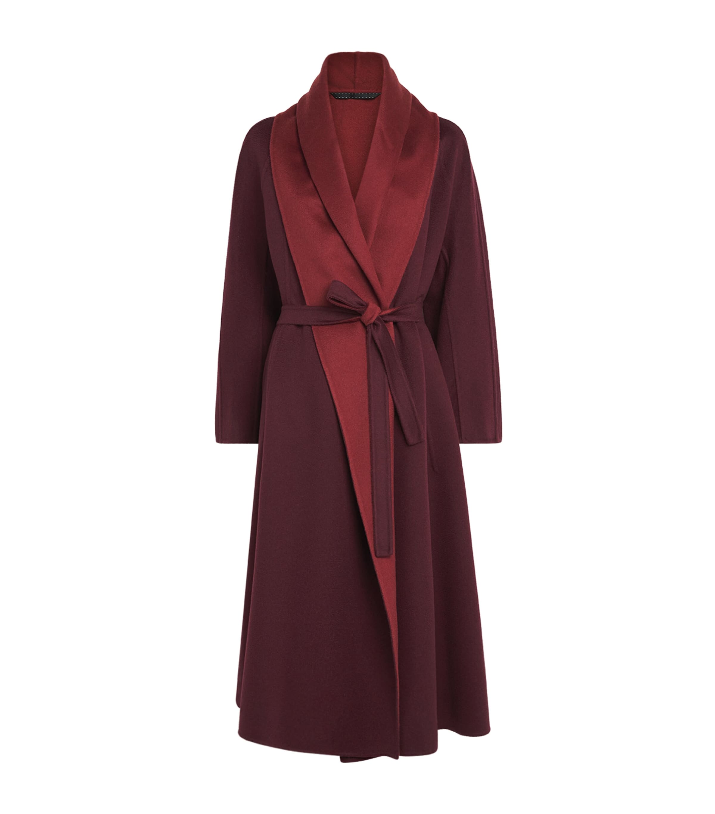 Max Mara Womens Cashmere Reversible Foulard Coat Bordeaux