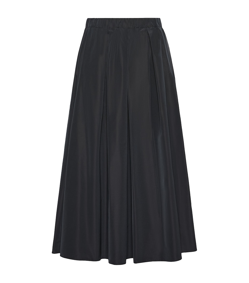 Weekend Max Mara Womens Taffeta Pleated Midi Skirt Black