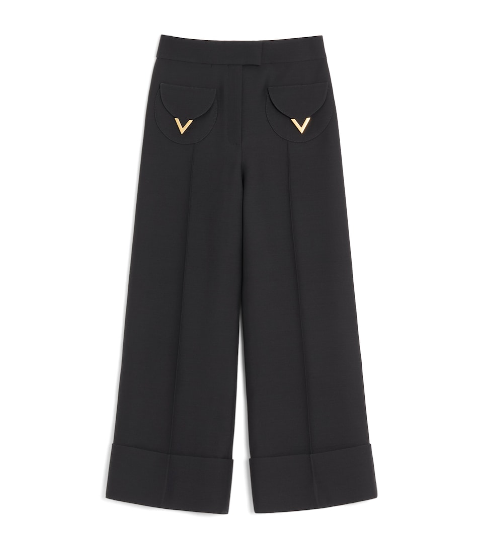 Silk Wide-Leg Trousers
