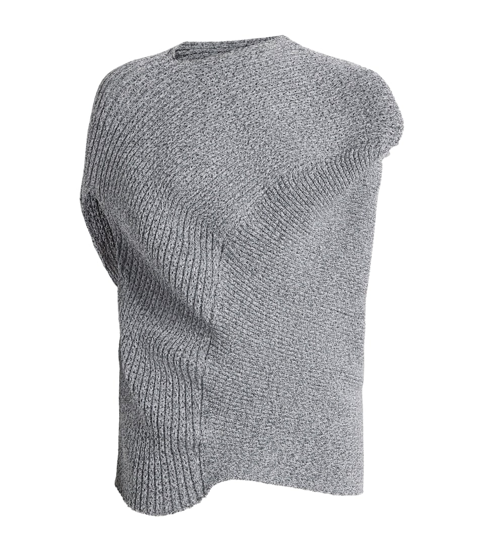 Issey Miyake Womens Found Stone Knitted Top Grey