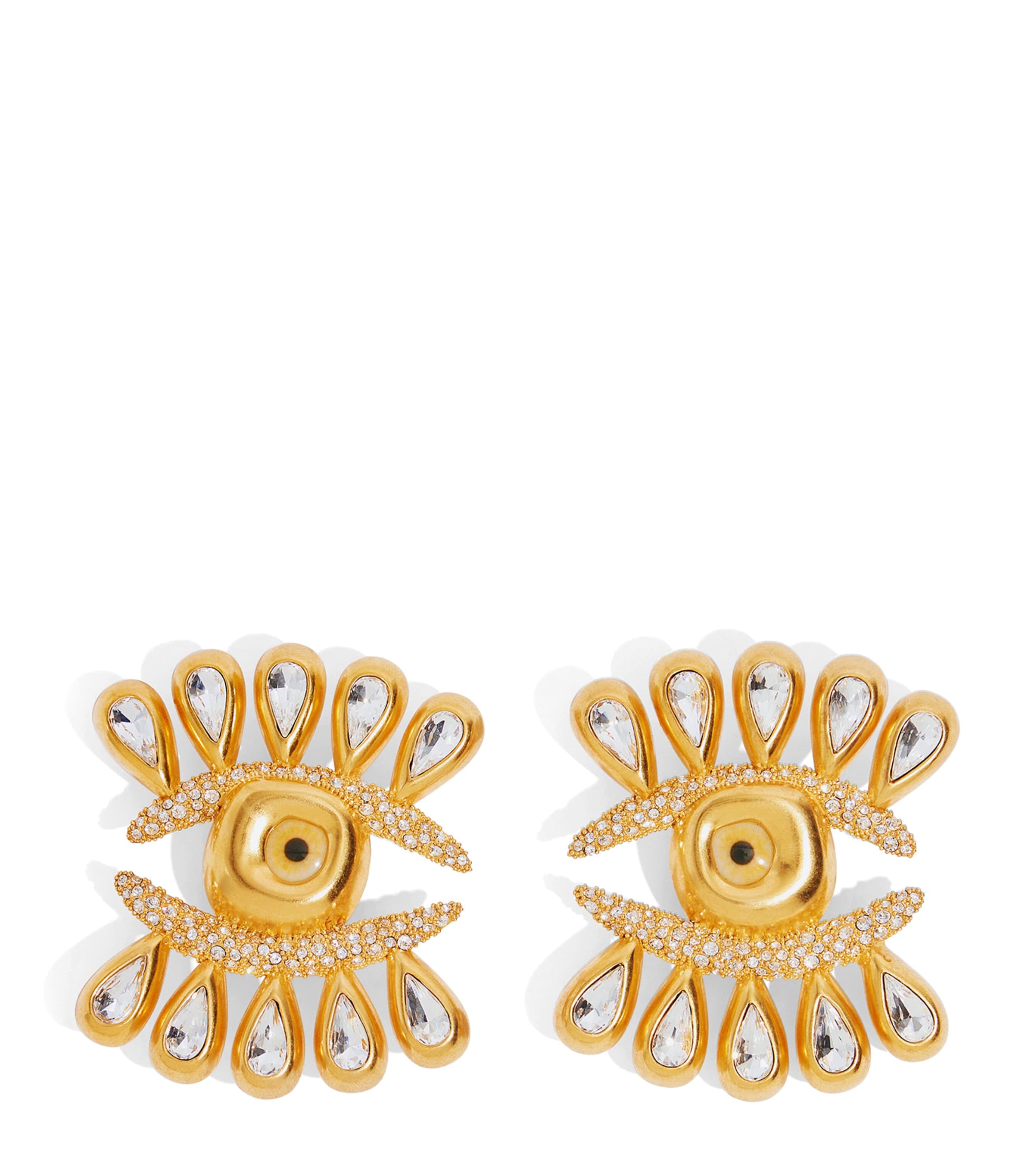 Rhinestone Eyelash Clip-On Earrings