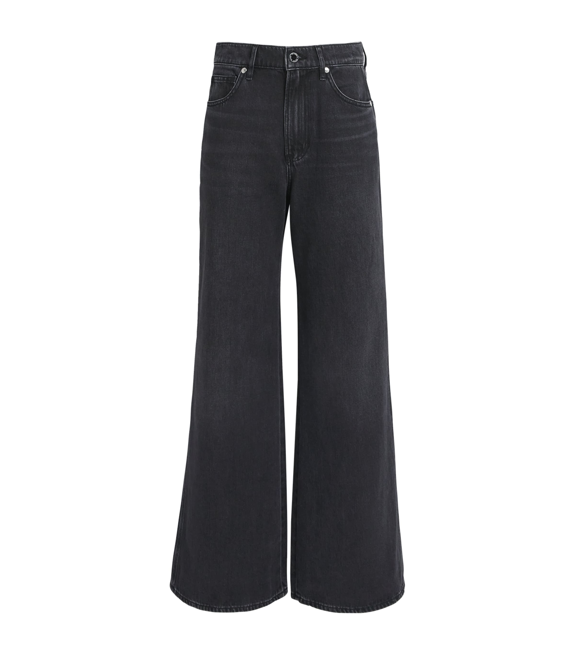 Veronica Beard Womens Kasey Wide-Leg Jeans Wa_on Washed Onyx