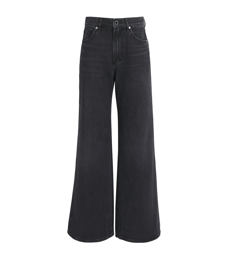 Veronica Beard Womens Kasey Wide-Leg Jeans Wa_on Washed Onyx