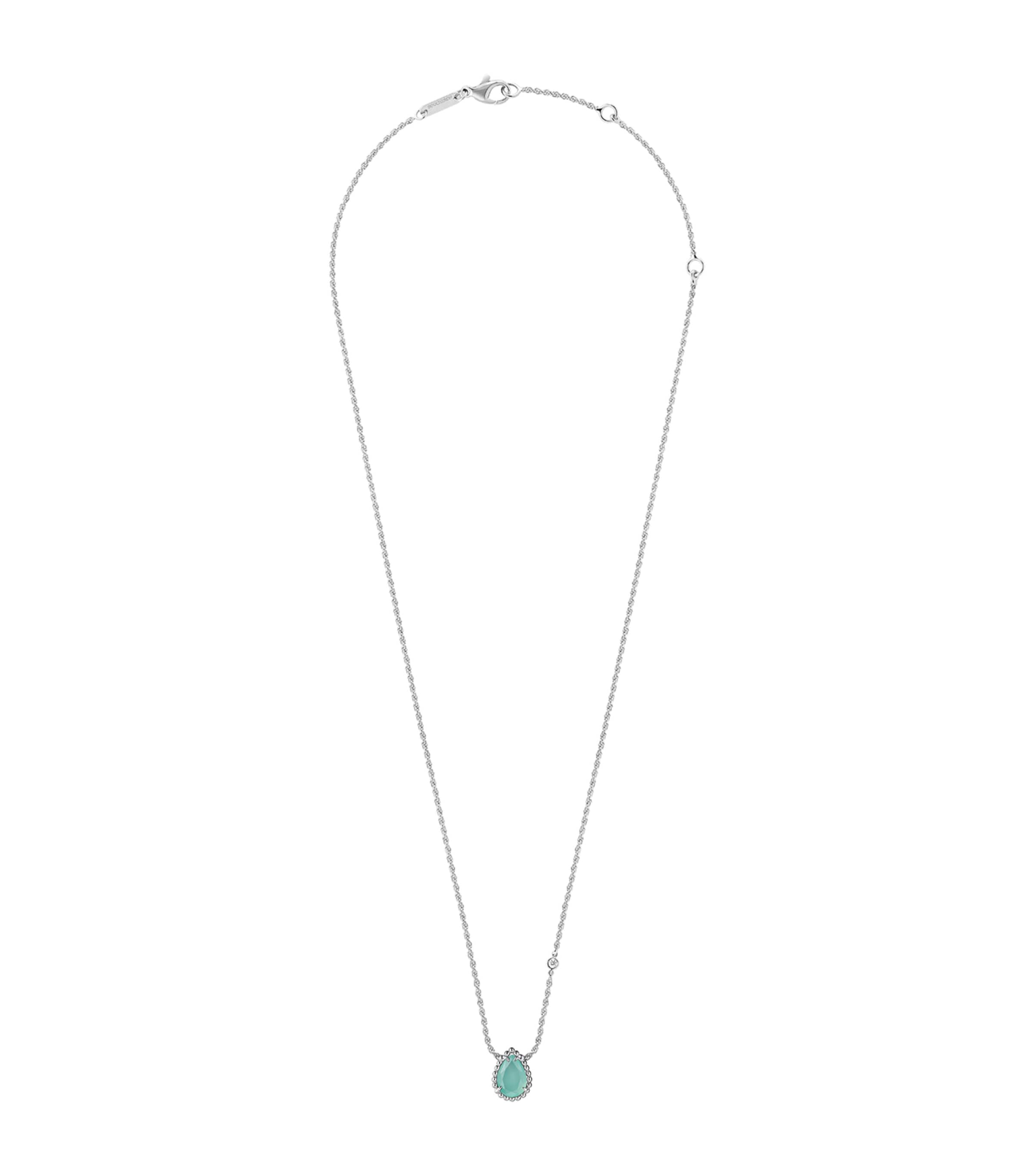 White Gold, Diamond and Aquaprase Serpent Bohème Pendant