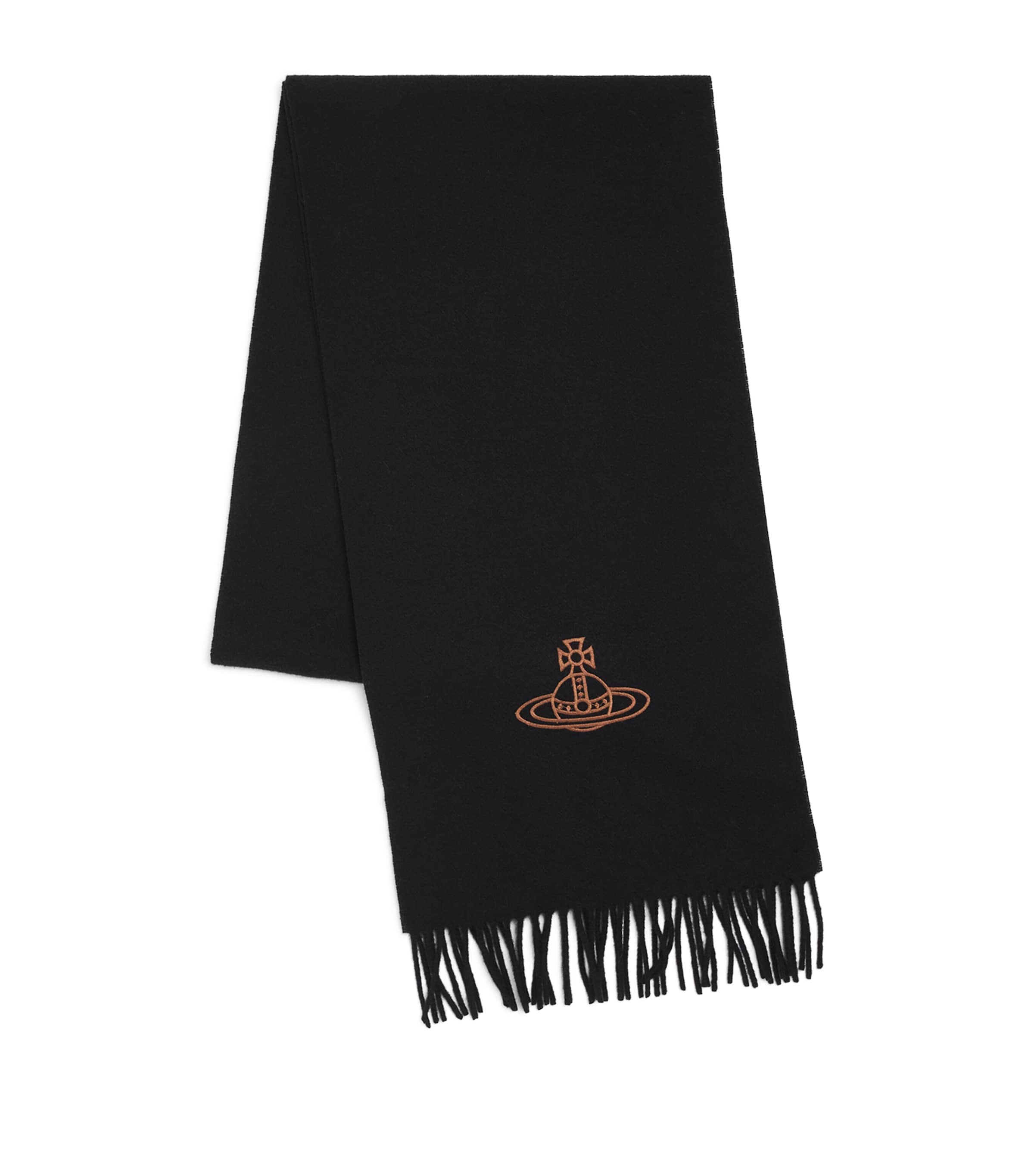 Vivienne Westwood Wool Embroidered Orb Scarf Black