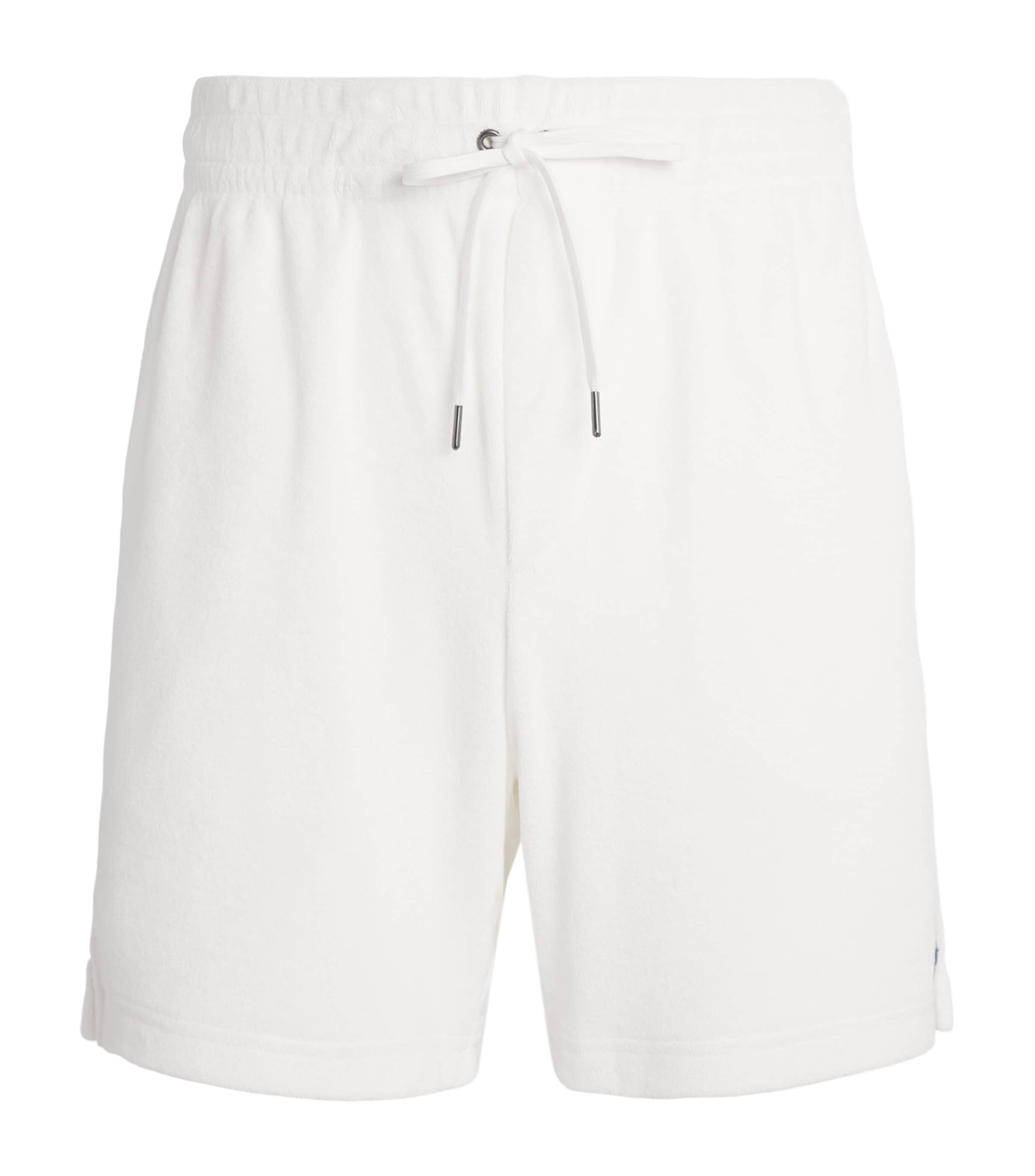 Polo Ralph Lauren Mens Cotton-Blend Terry Cloth Shorts White