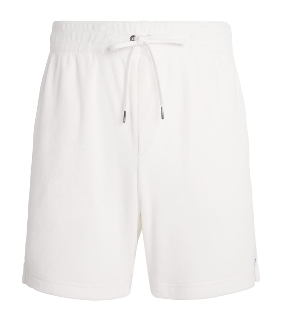Polo Ralph Lauren Mens Cotton-Blend Terry Cloth Shorts White