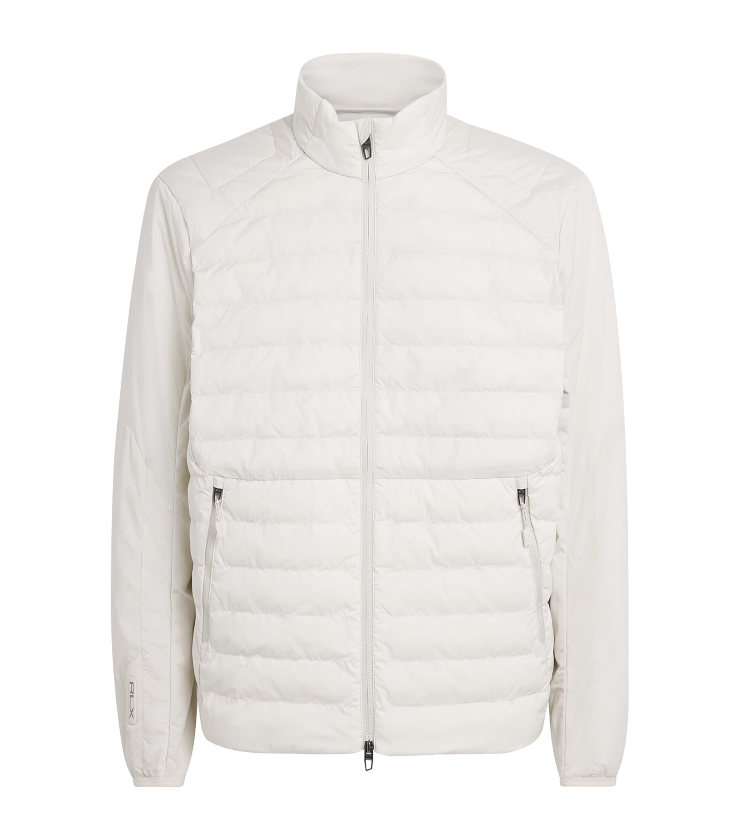 RLX Ralph Lauren Mens Padded High-Neck Zip Jacket Stone Pebble