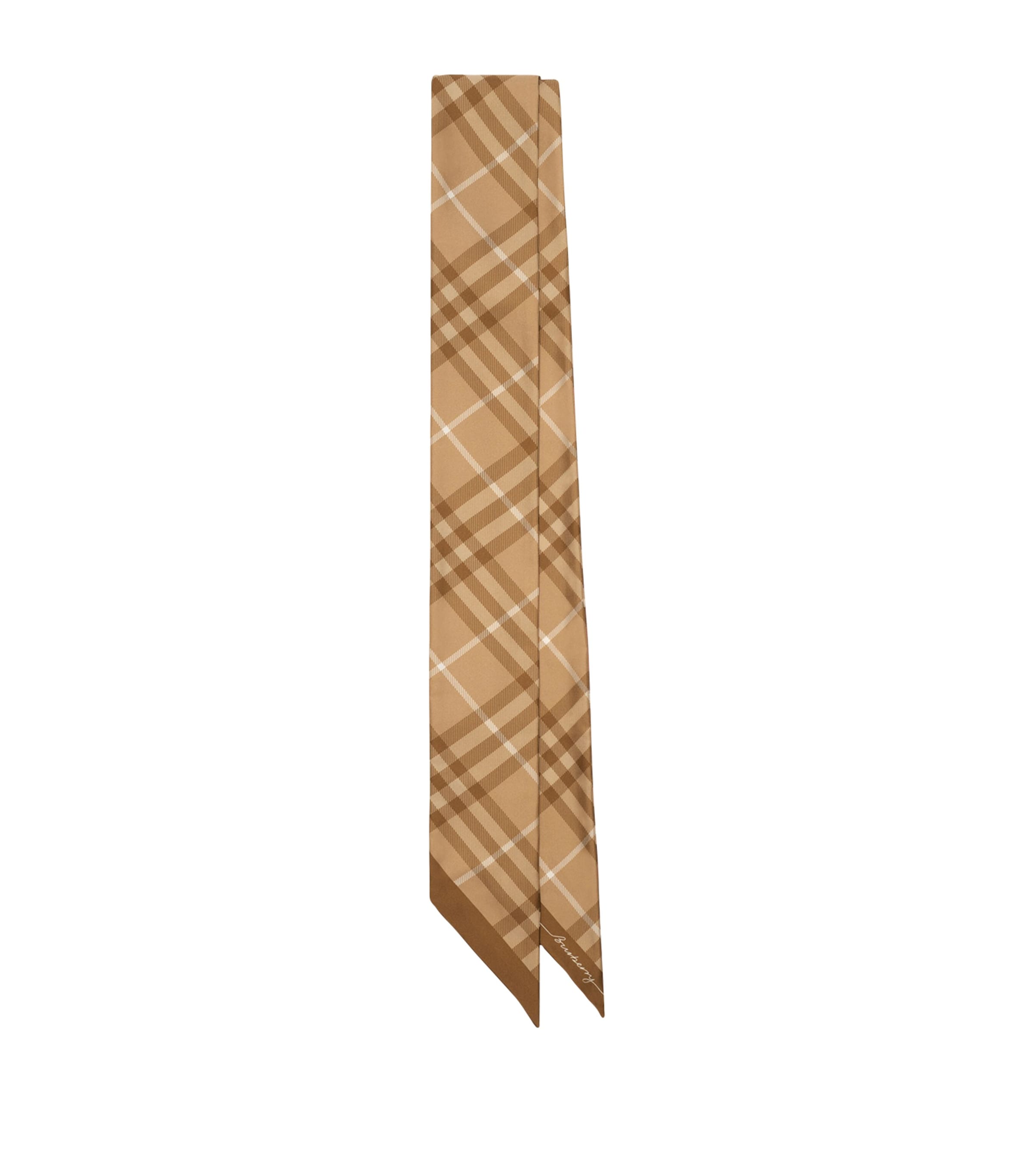 Burberry Silk Contrast Check Skinny Scarf Finch/clay