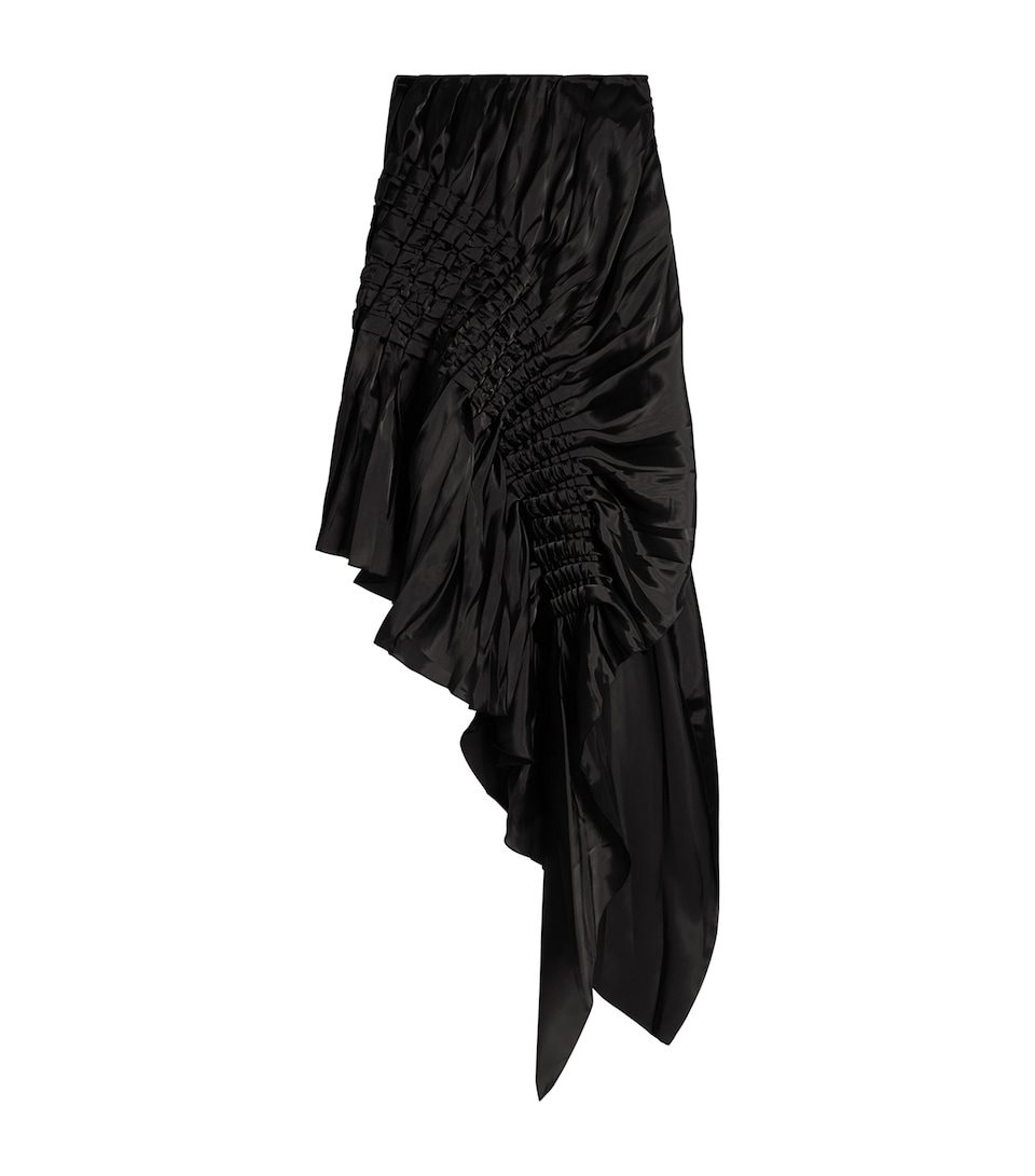 Schiaparelli Womens Satin Trompe-l'Oeil Midi Skirt Black