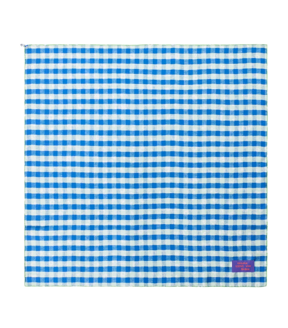 LOEWE x Cosima Von Bonin Reversible Silk Scarf Navy Blue/green