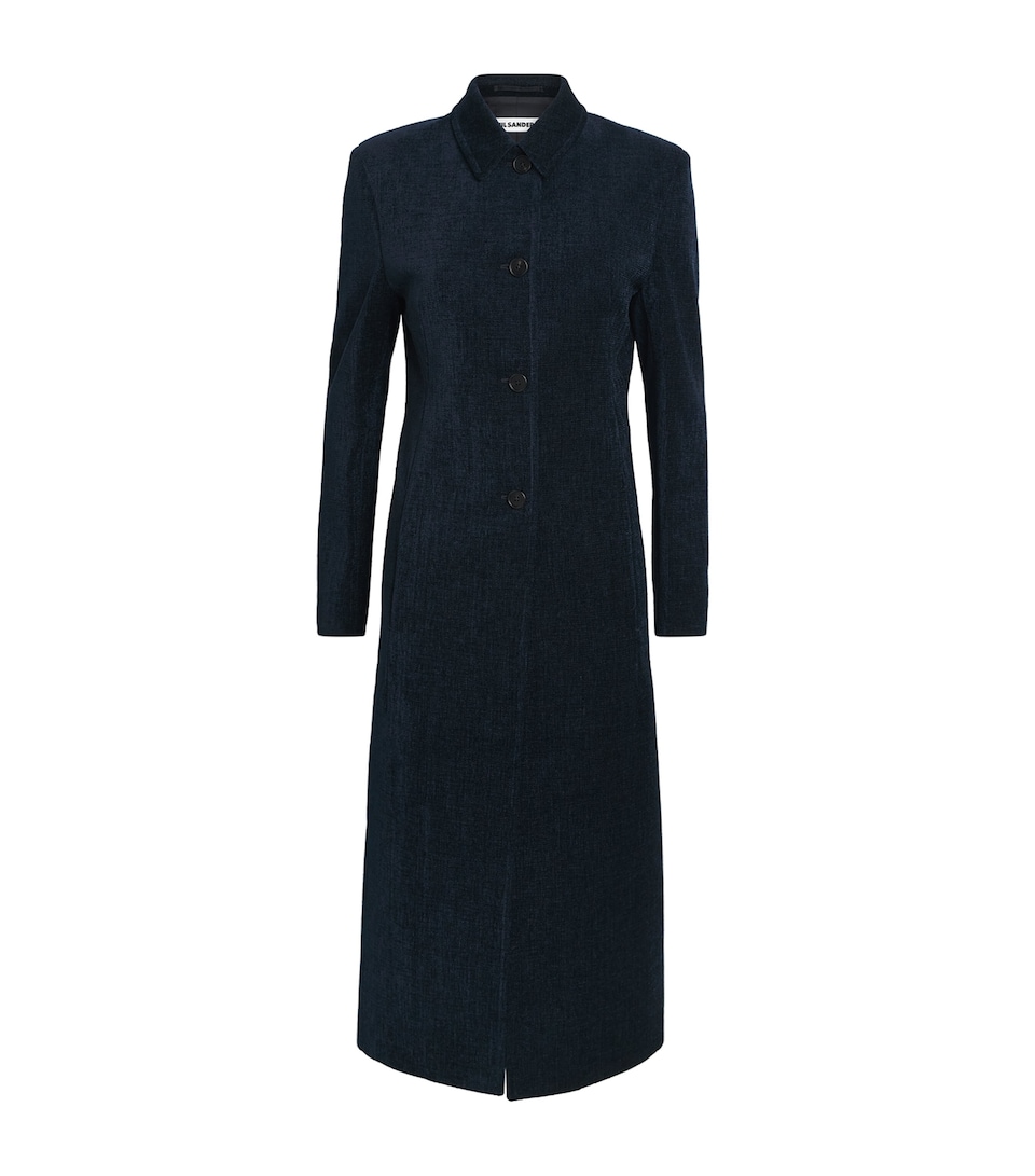 Jil Sander Womens Chenille Car Coat Midnight