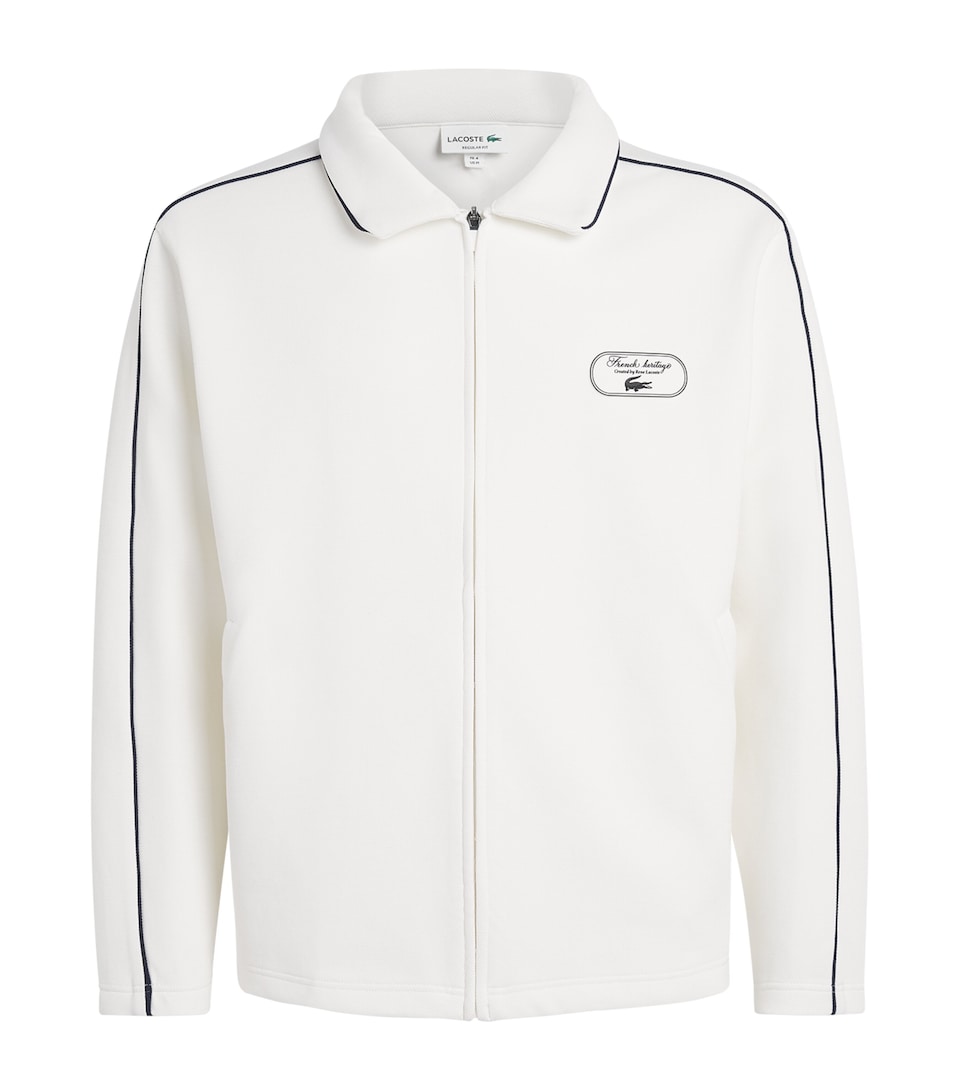 Lacoste Mens Ultra Dry Tennis Heritage Jacket Blanc Marine