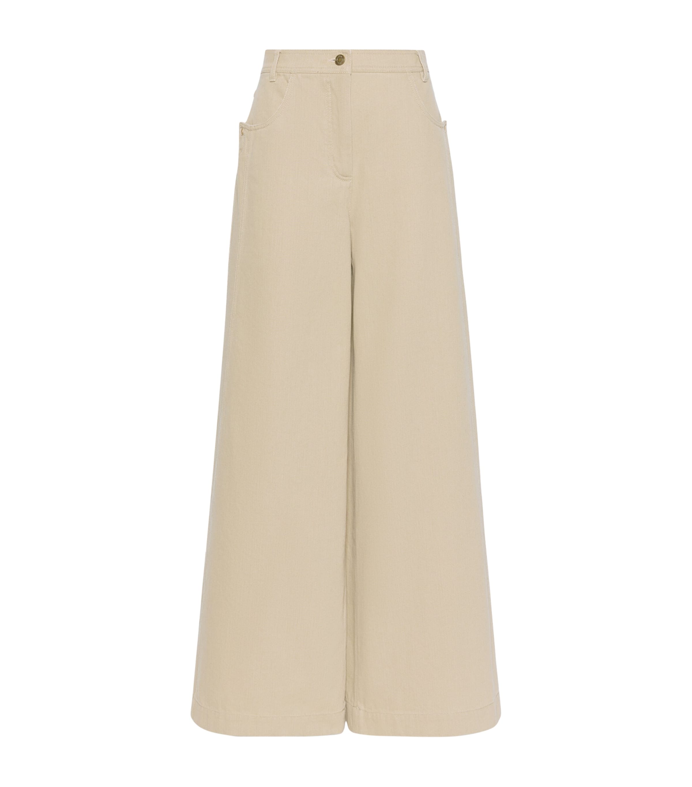 Max Mara Womens Wide-Leg Jeans Stone