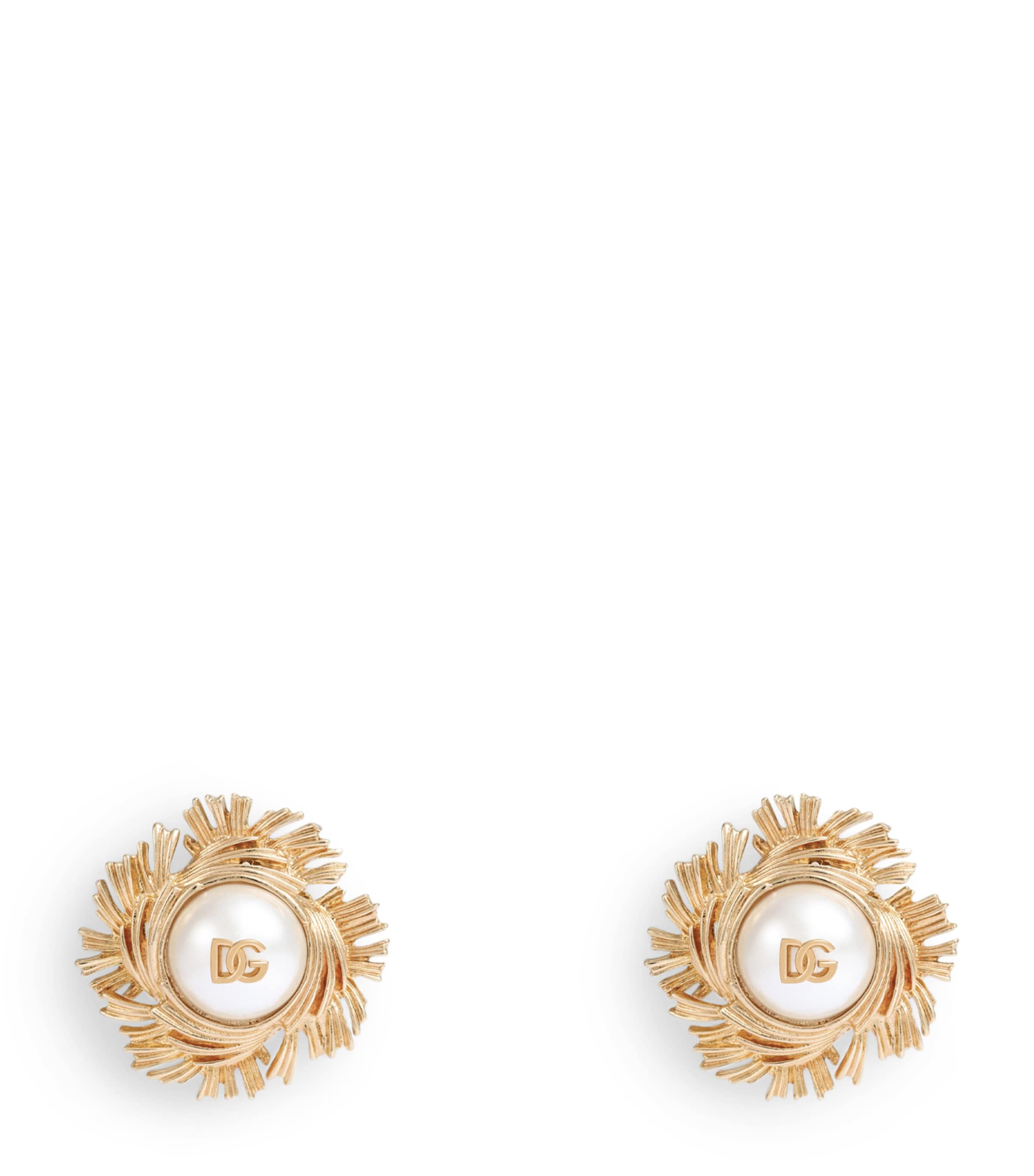 Dolce&Gabbana Cabochon Clip-On Earrings Gold