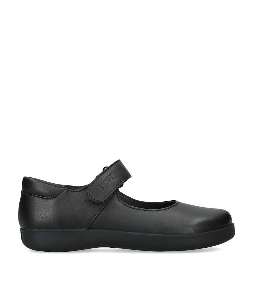 Camper Leather Spiral Comet Mary Janes Black
