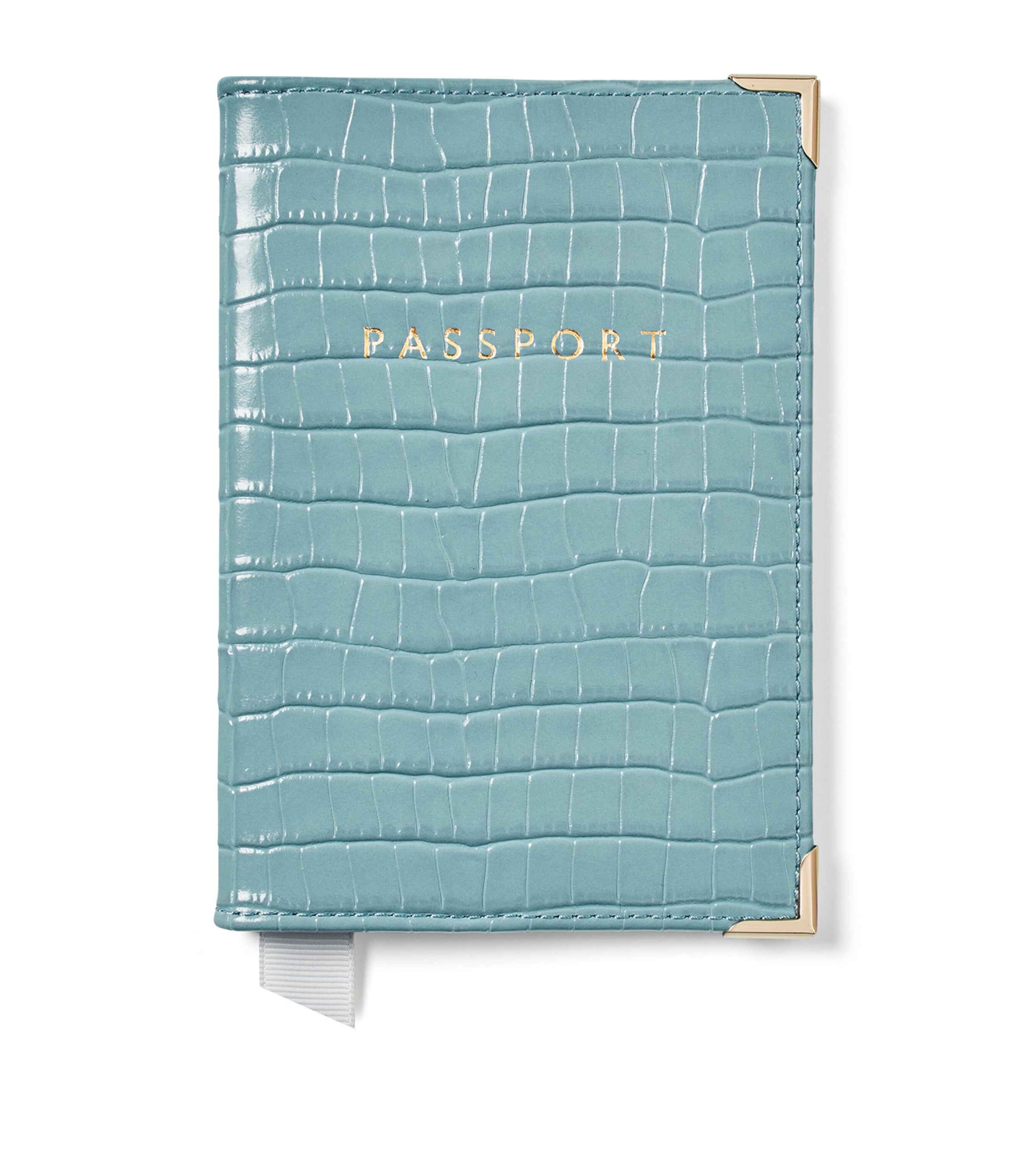 Aspinal Of London Leather Passport Cover Cornflower