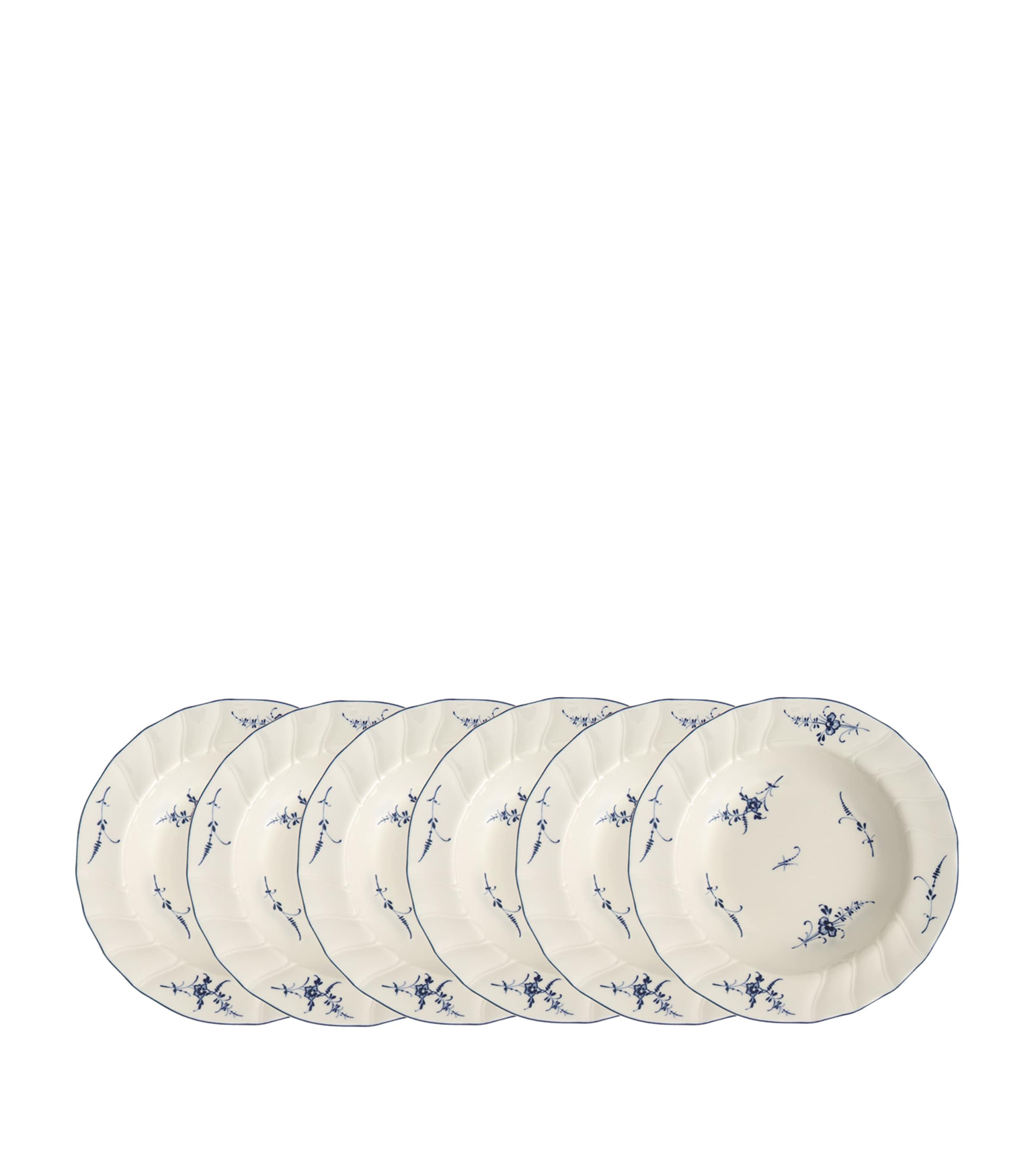 Set of 6 Old Luxembourg Deep Plates (22.5cm)