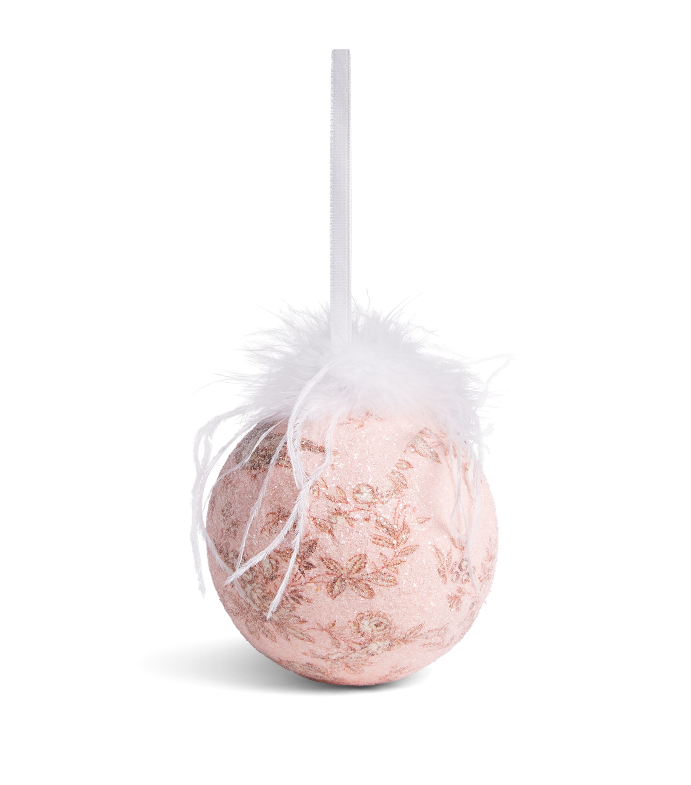 Harrods Glitter Bird Bauble Pink