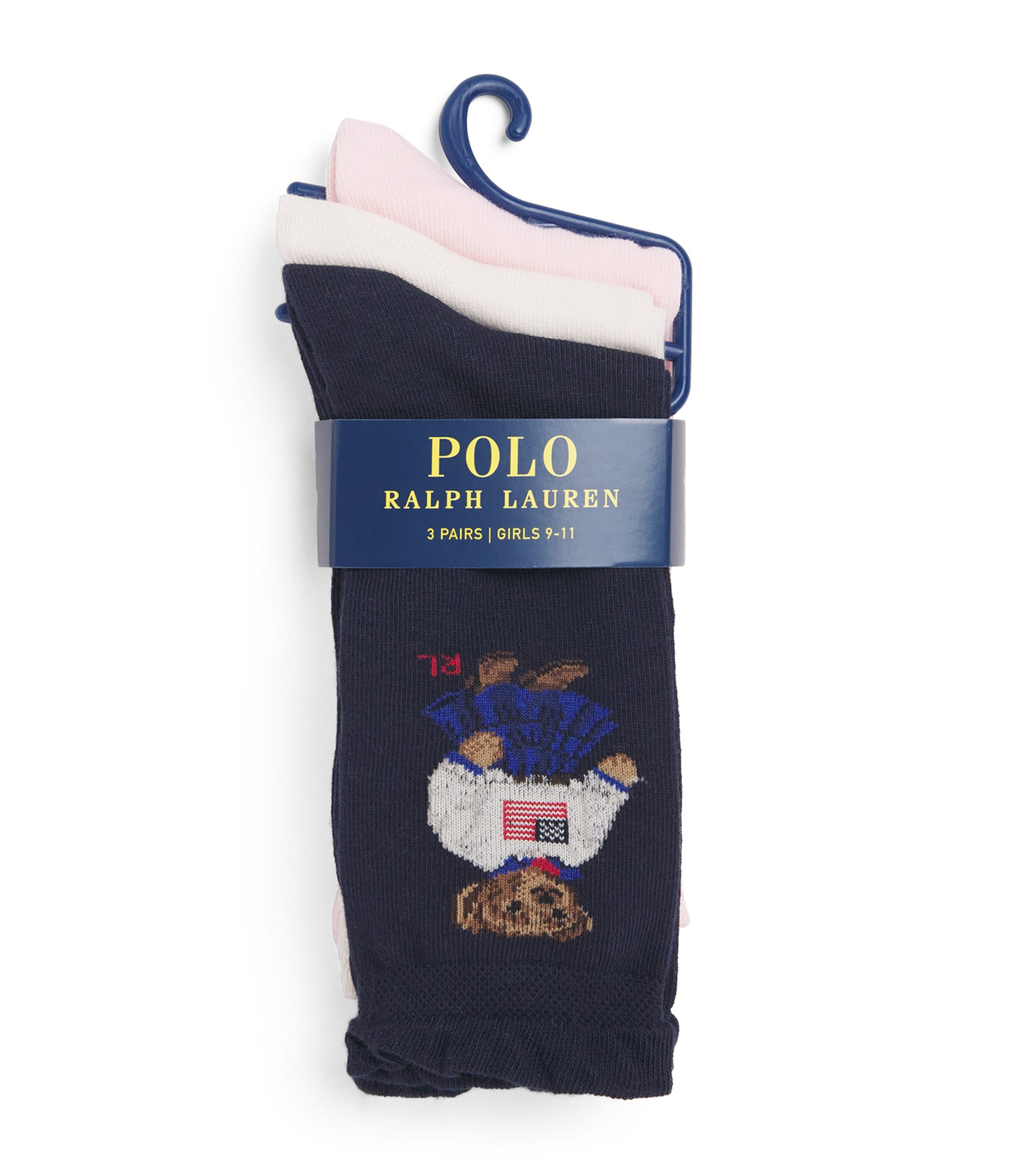 Ralph Lauren Kids Crew Socks (Pack of 3) Navy Assr