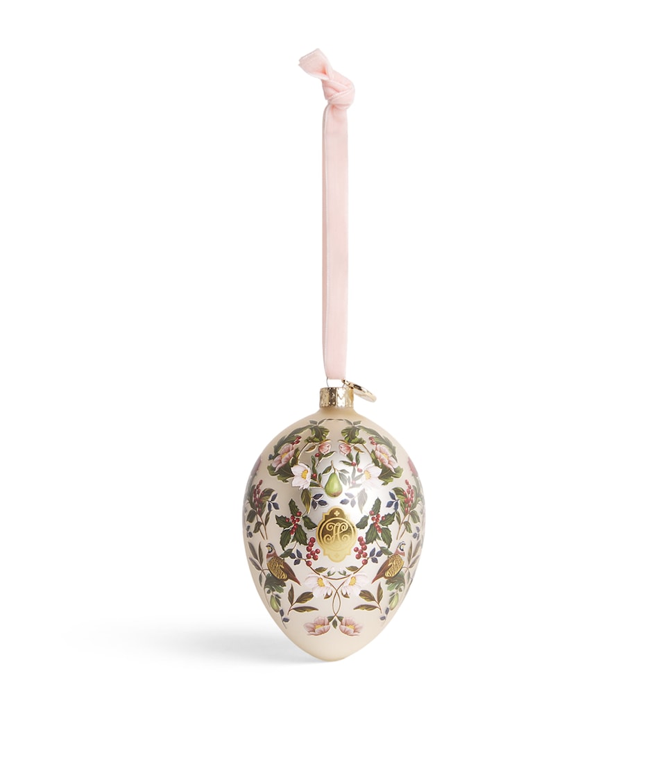 Harrods Partridge Print Egg Tree Decoration