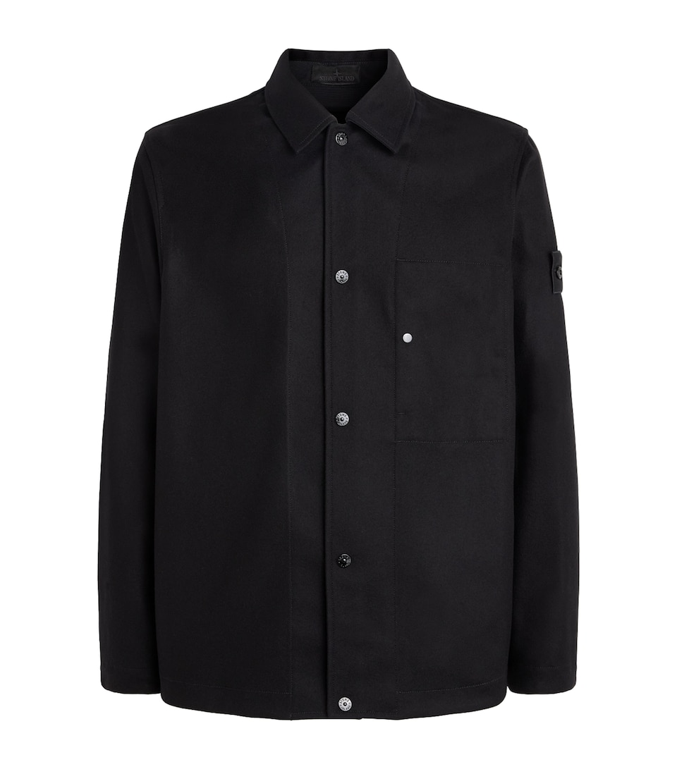 Stone Island Mens GHOST Piece Wool-Blend Overshirt