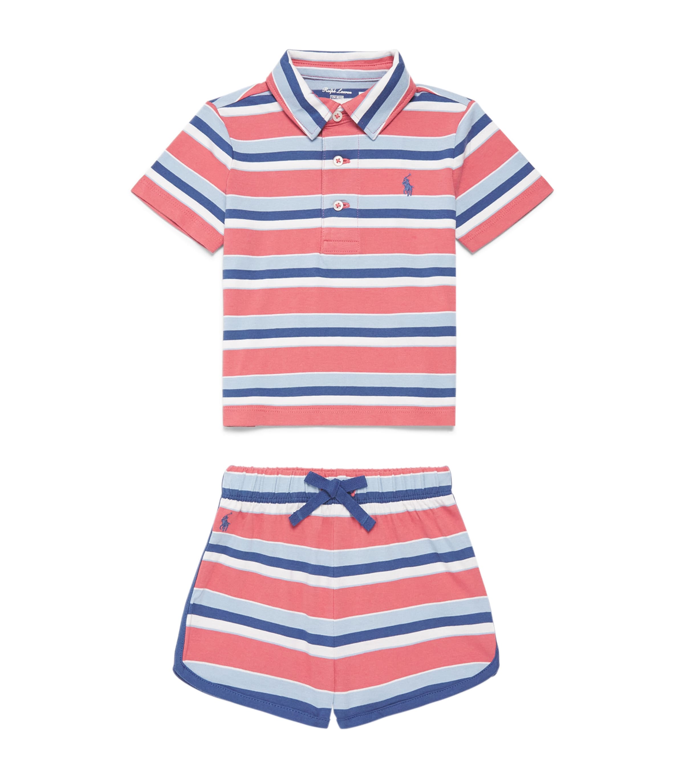 Ralph Lauren Kids Stripe Polo Shirt and Shorts Set (3-24 Months) Adirondack Ber Multi