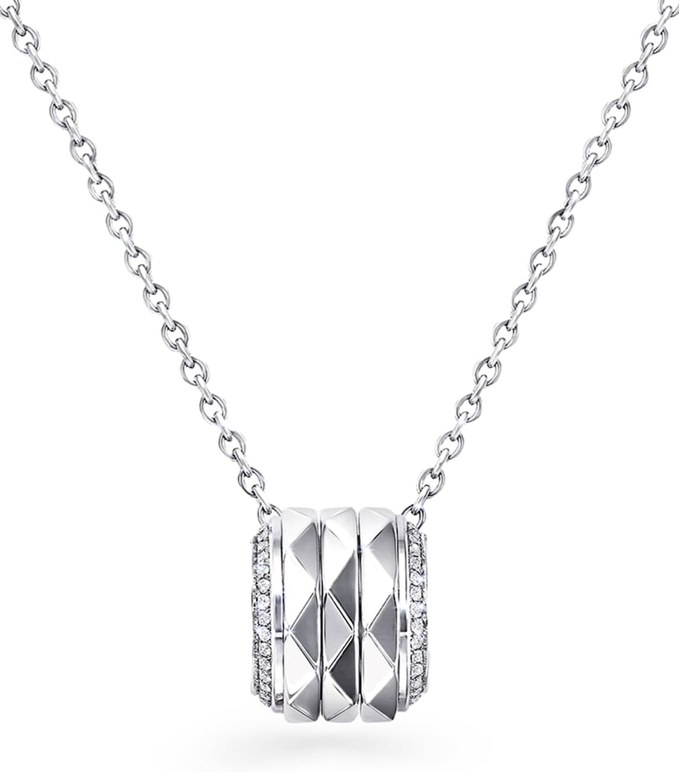 Graff White Gold and Diamond LG Signature Pendant Necklace White Gold