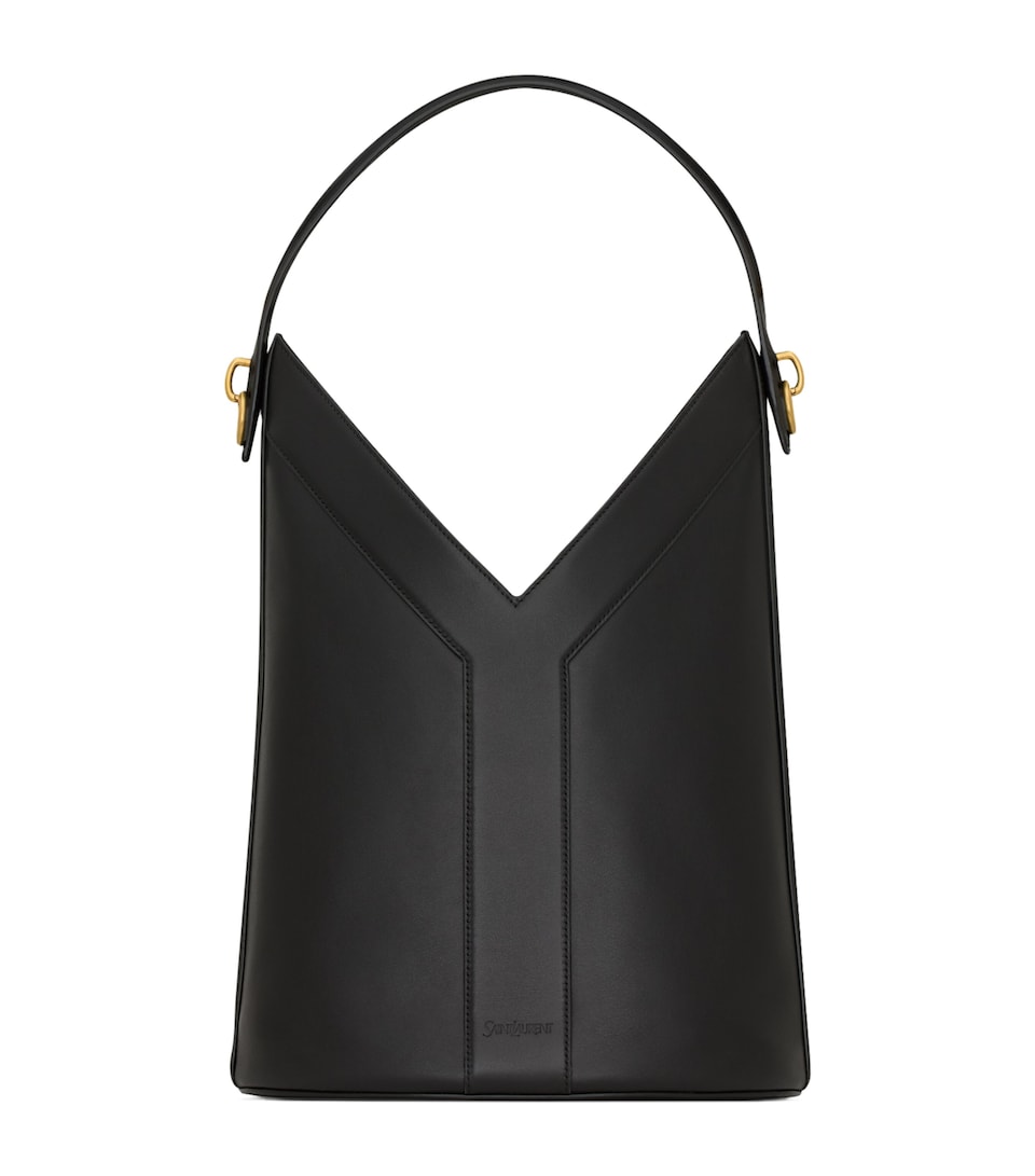 Leather Y Bucket Bag