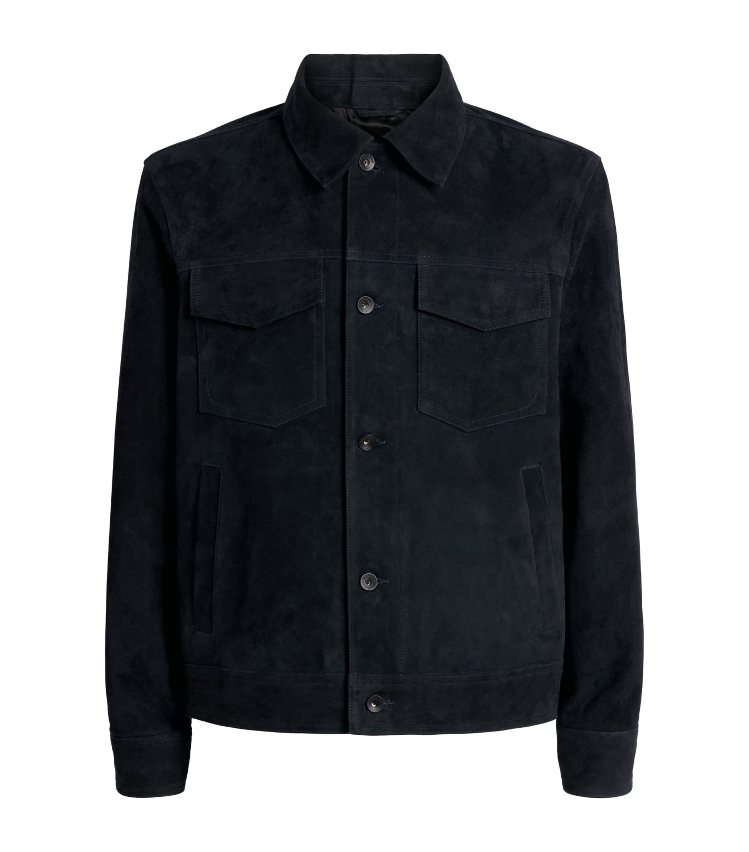 Rag & Bone Mens Suede Trucker Jacket Navy