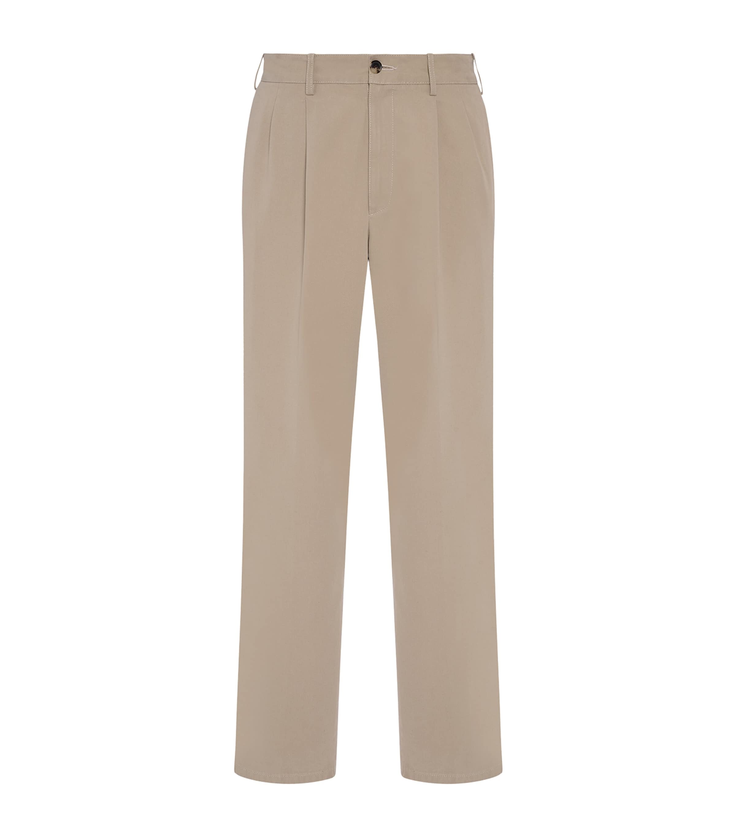 The Row Mens Tomasino Cotton Trousers Beige