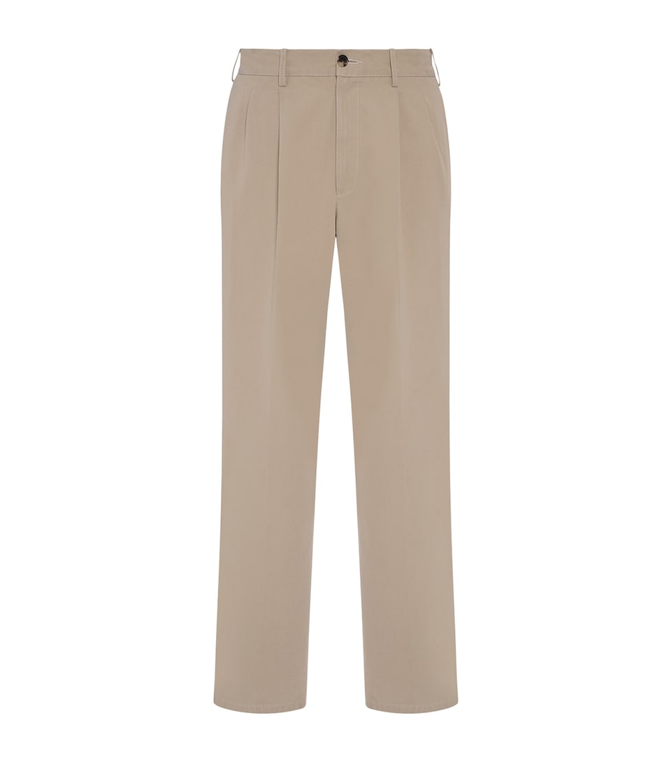 The Row Mens Tomasino Cotton Trousers Beige