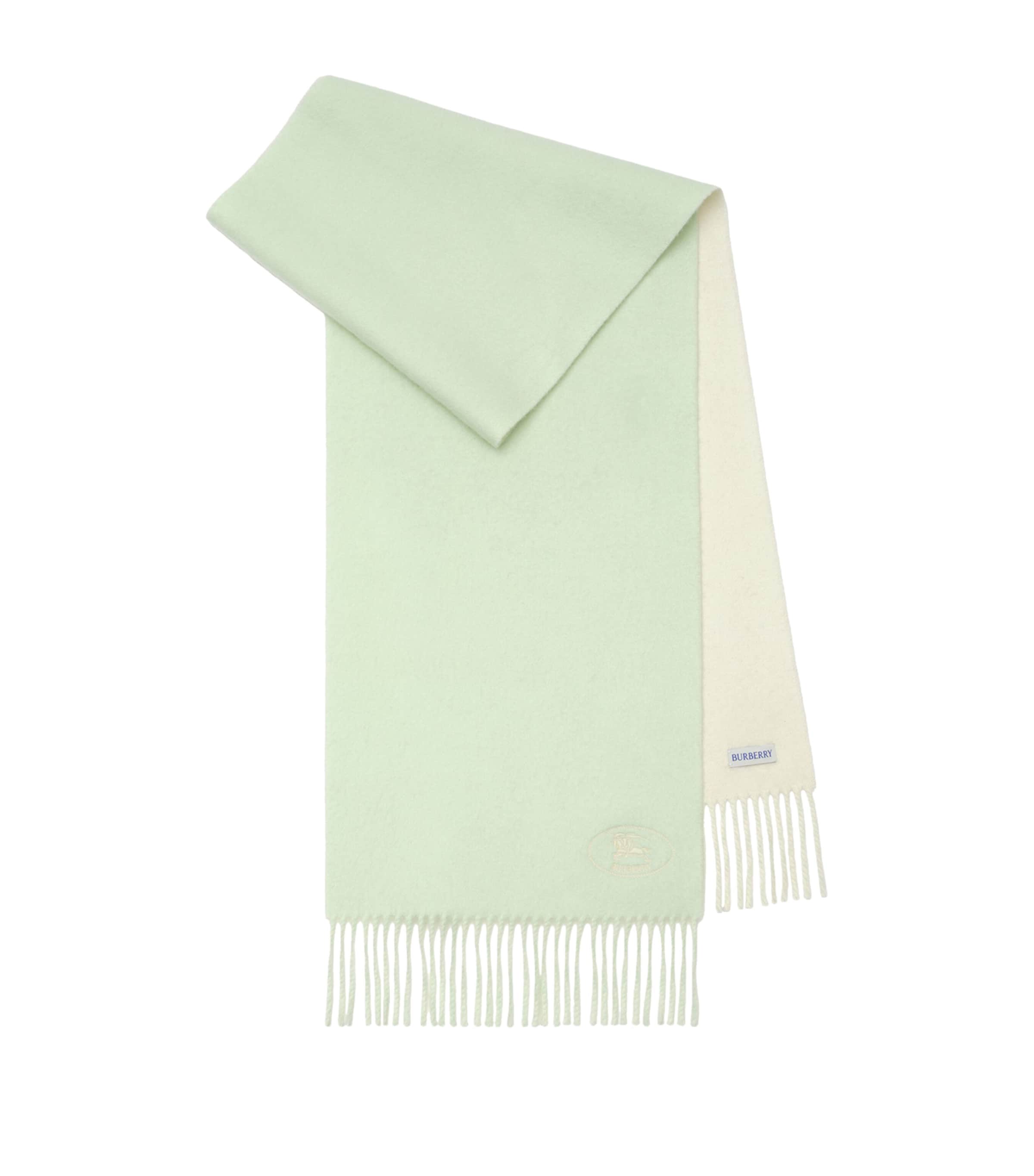 Burberry Cashmere Reversible Knight Scarf Mint/pebble