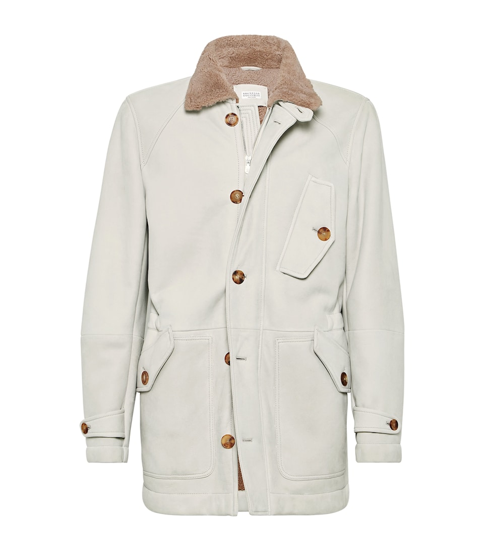 Suede Shearling Overcoat