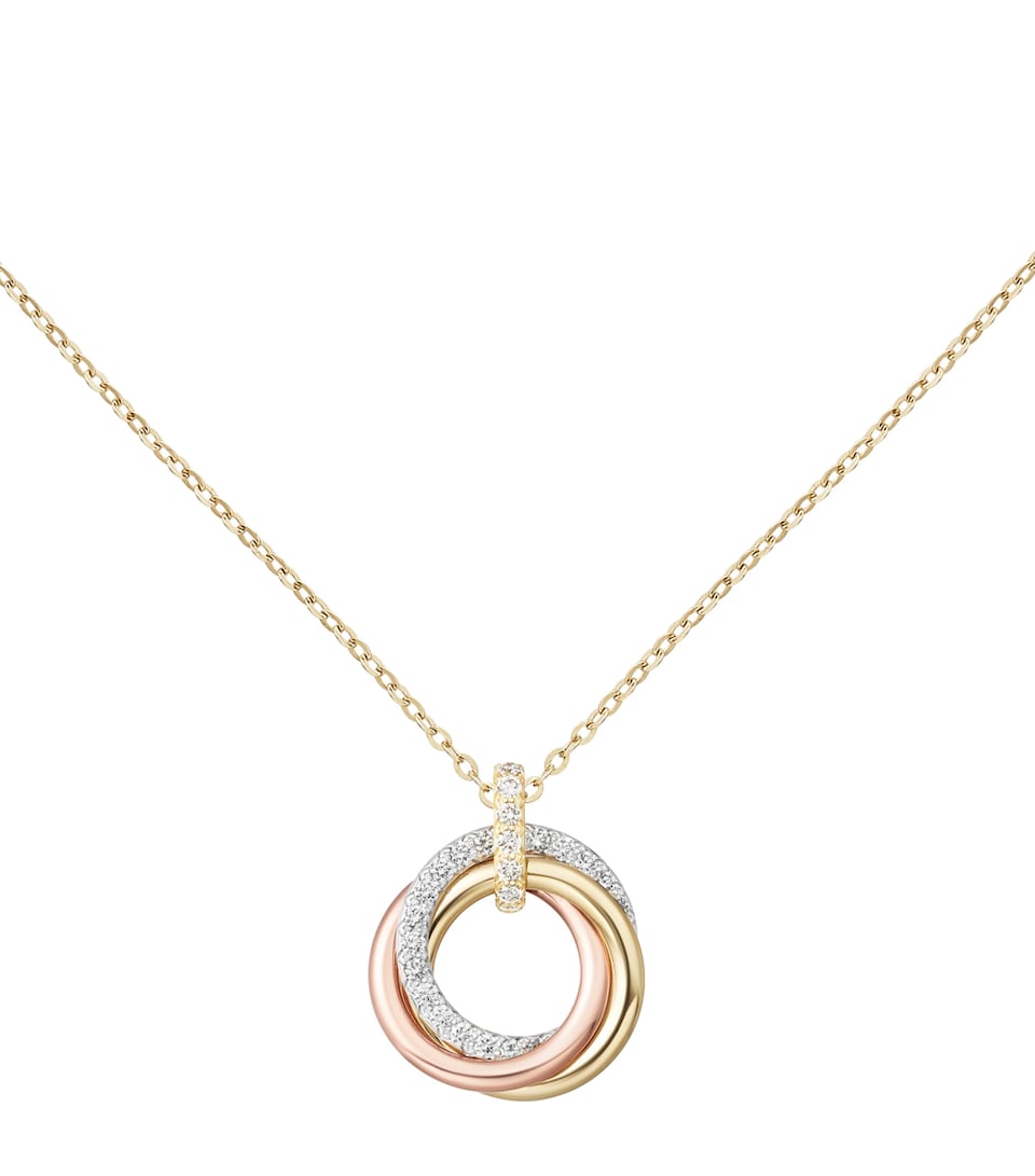 Mixed Gold and Diamond Trinity Necklace