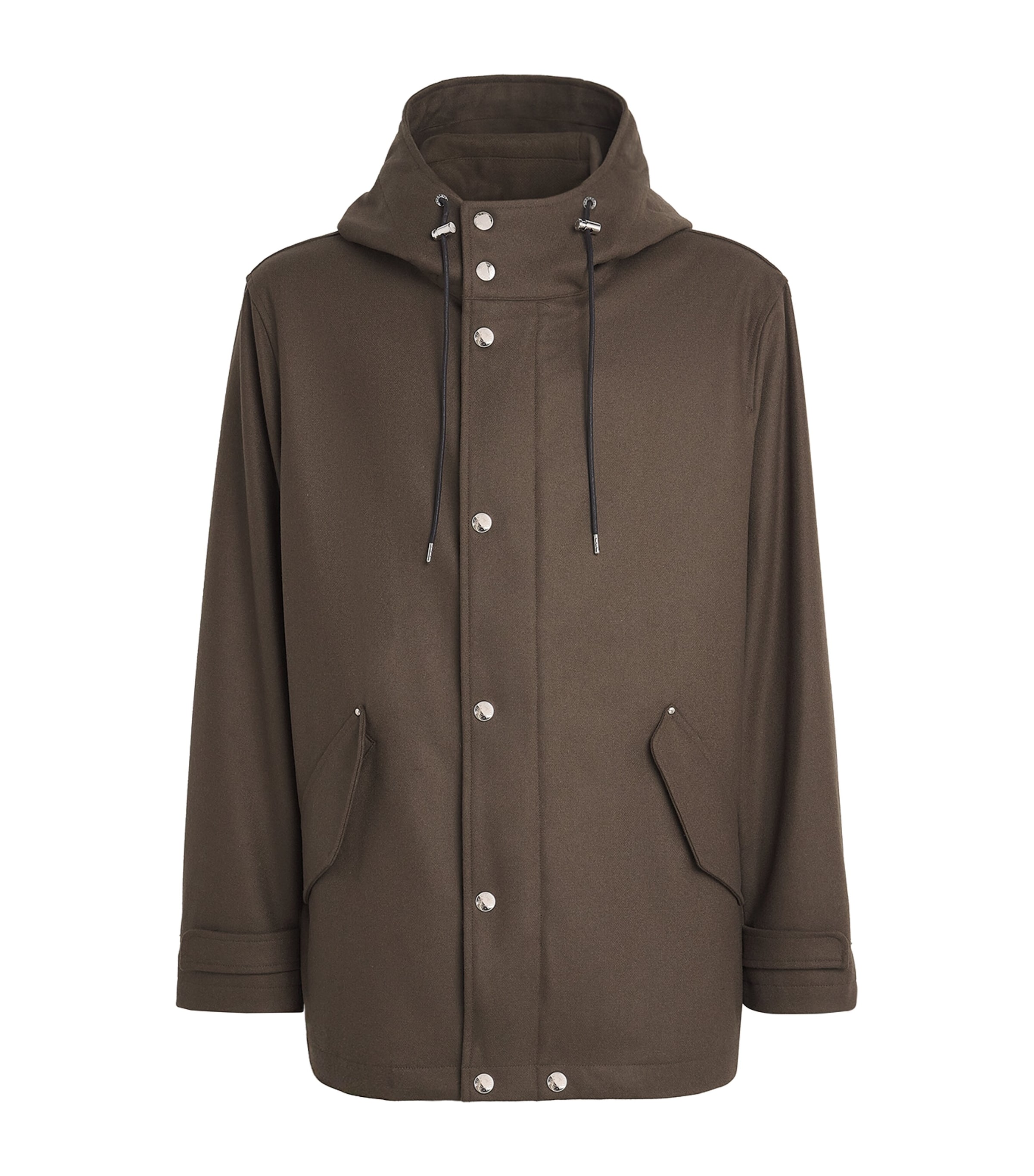 Mackintosh Mens Virgin Wool-Blend Field Parka Dark Olive