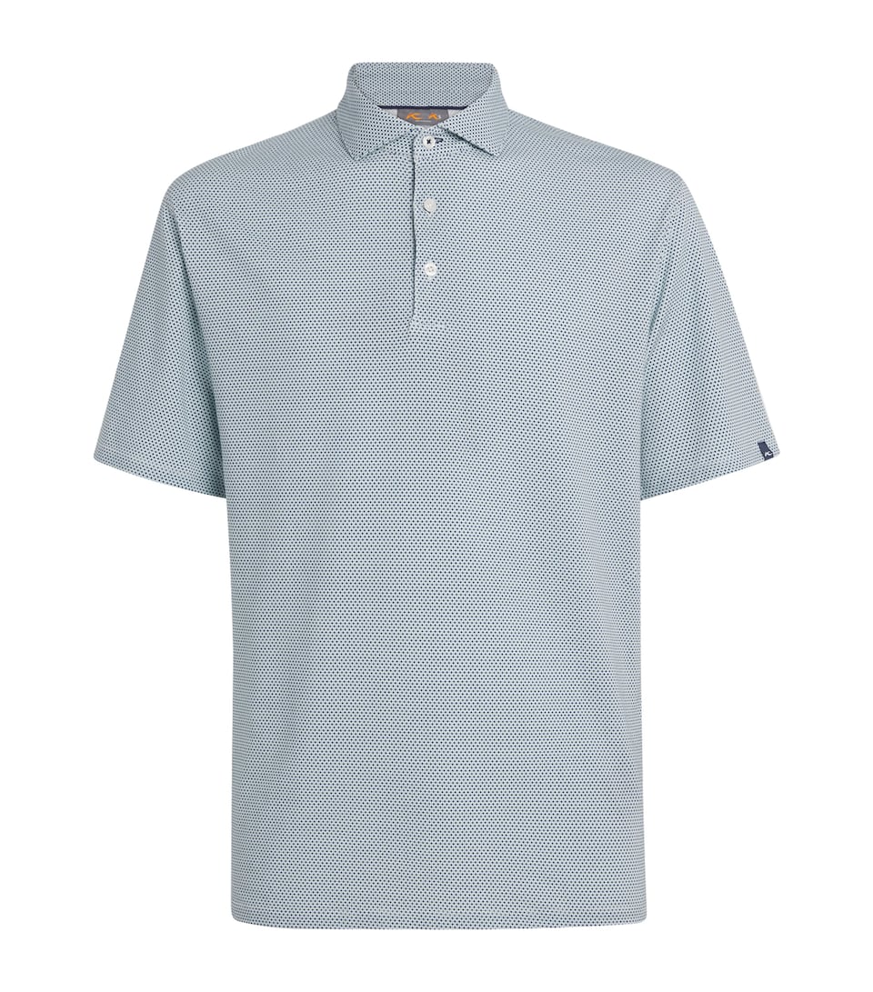 KJUS Mens Pima Cotton Printed Hollow Polo Shirt Rvbk / Whit