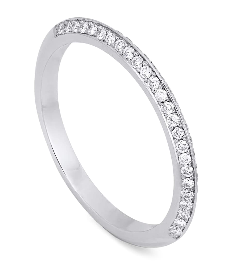 Boodles Platinum and Diamond Petal Wedding Ring Platinum