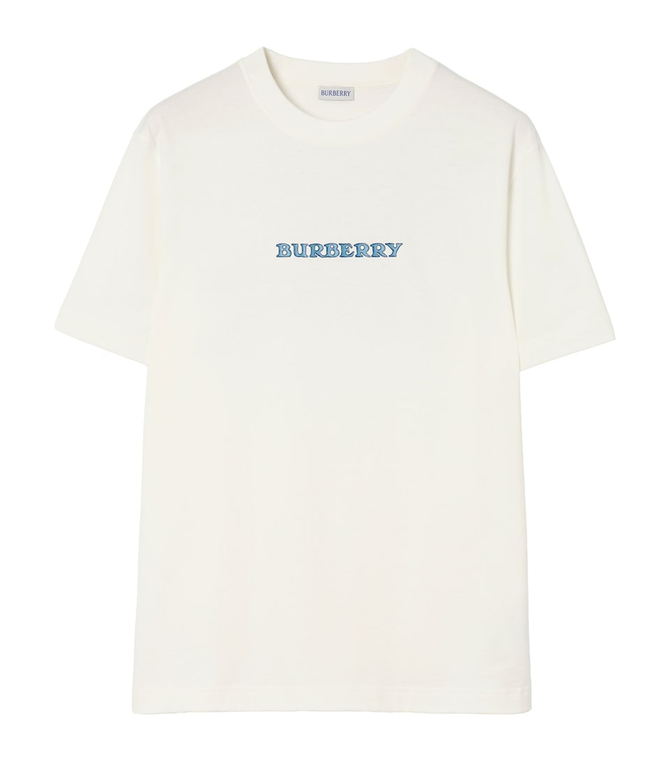 Burberry Mens Cotton EKD T-Shirt Chalk