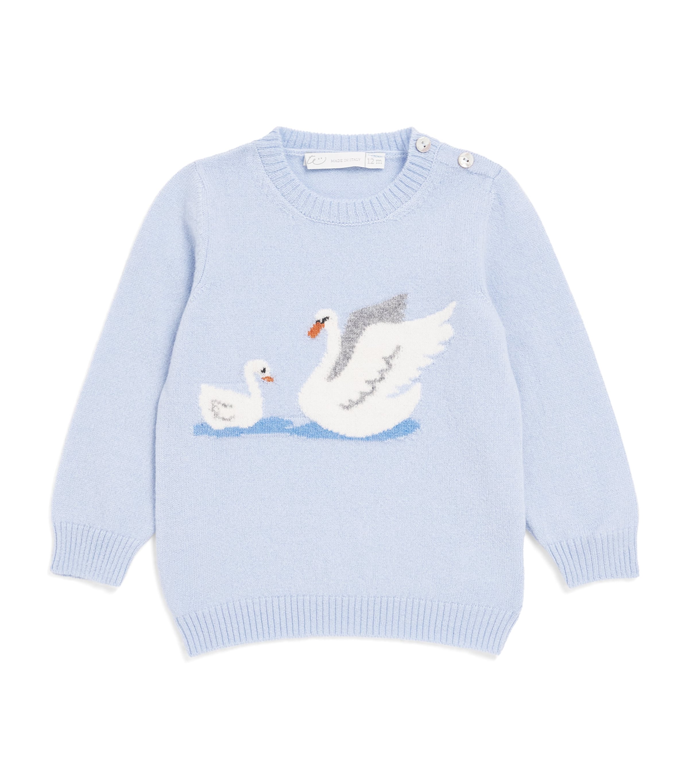 Per Te Swan Sweater (3 Months-4 Years) Fiordaliso