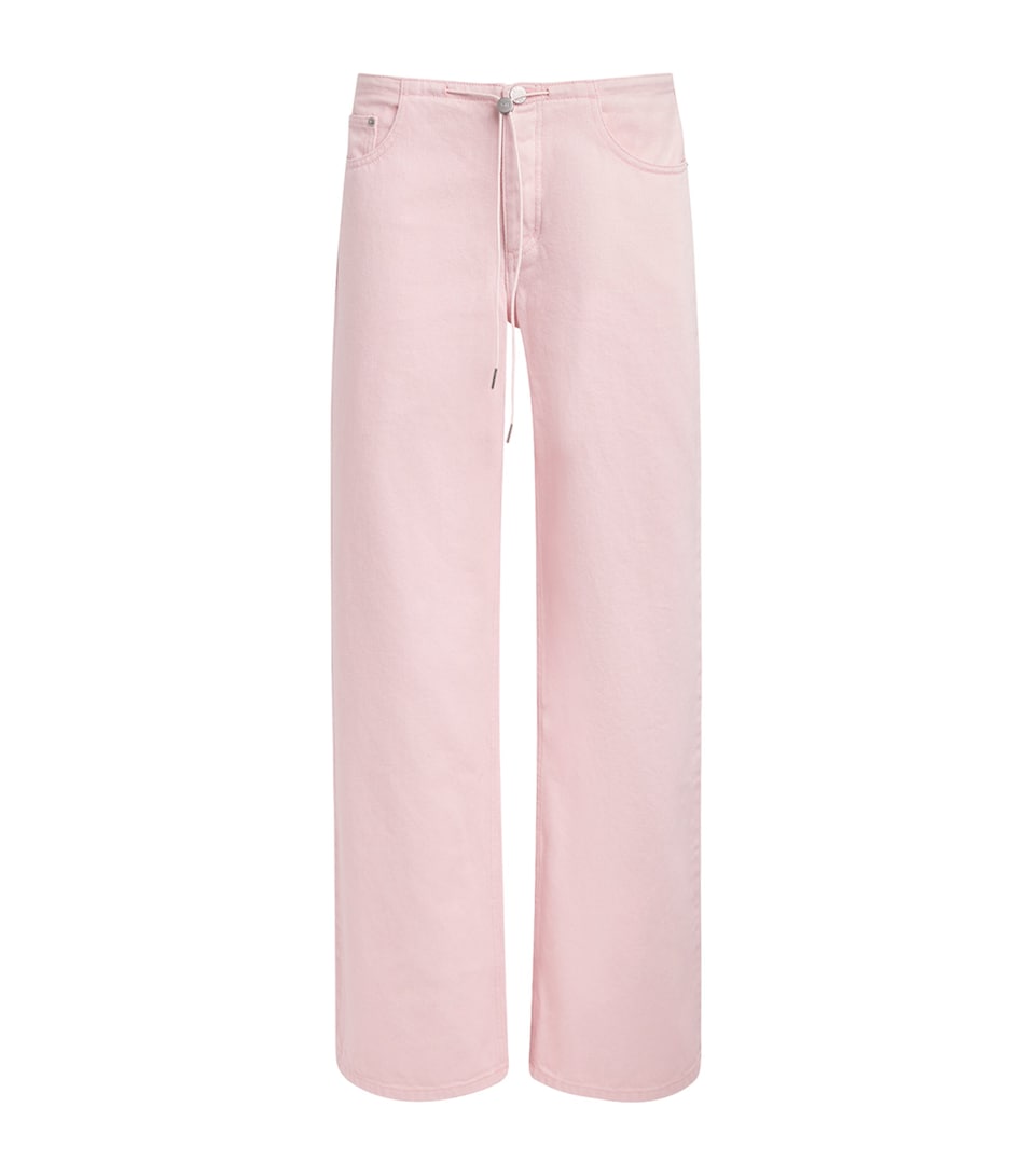 STILL HERE Womens Cool Wide-Leg Jeans Pink