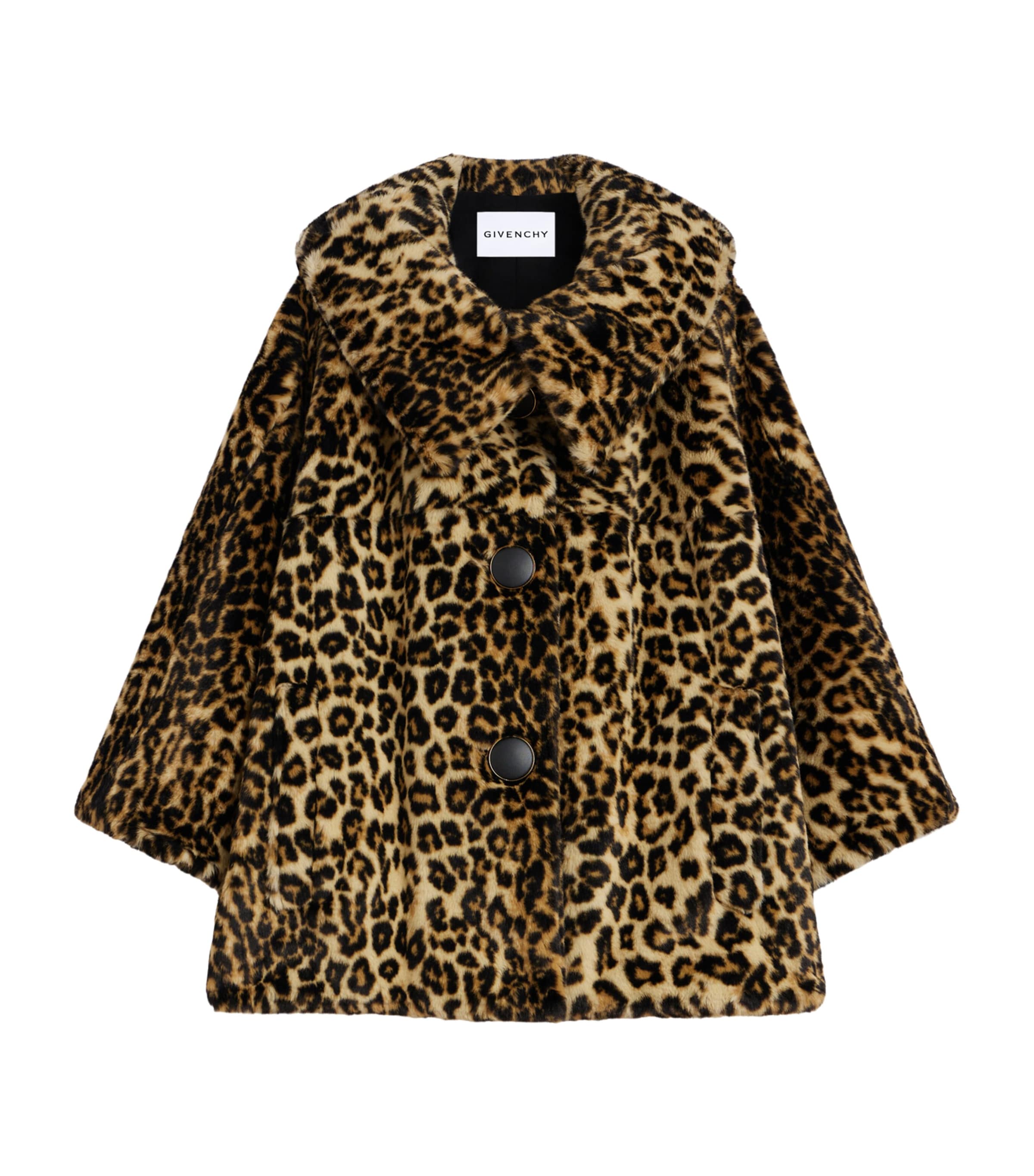 Givenchy Womens Faux Fur Leopard-Print Coat