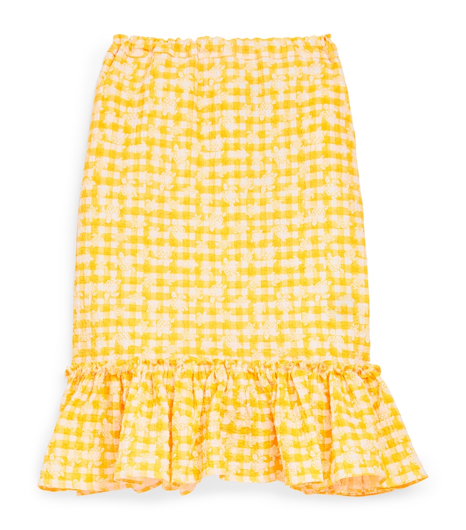 Vilebrequin Kids Cotton Gingham Maxi Skirt (4-14 Years) Mangue