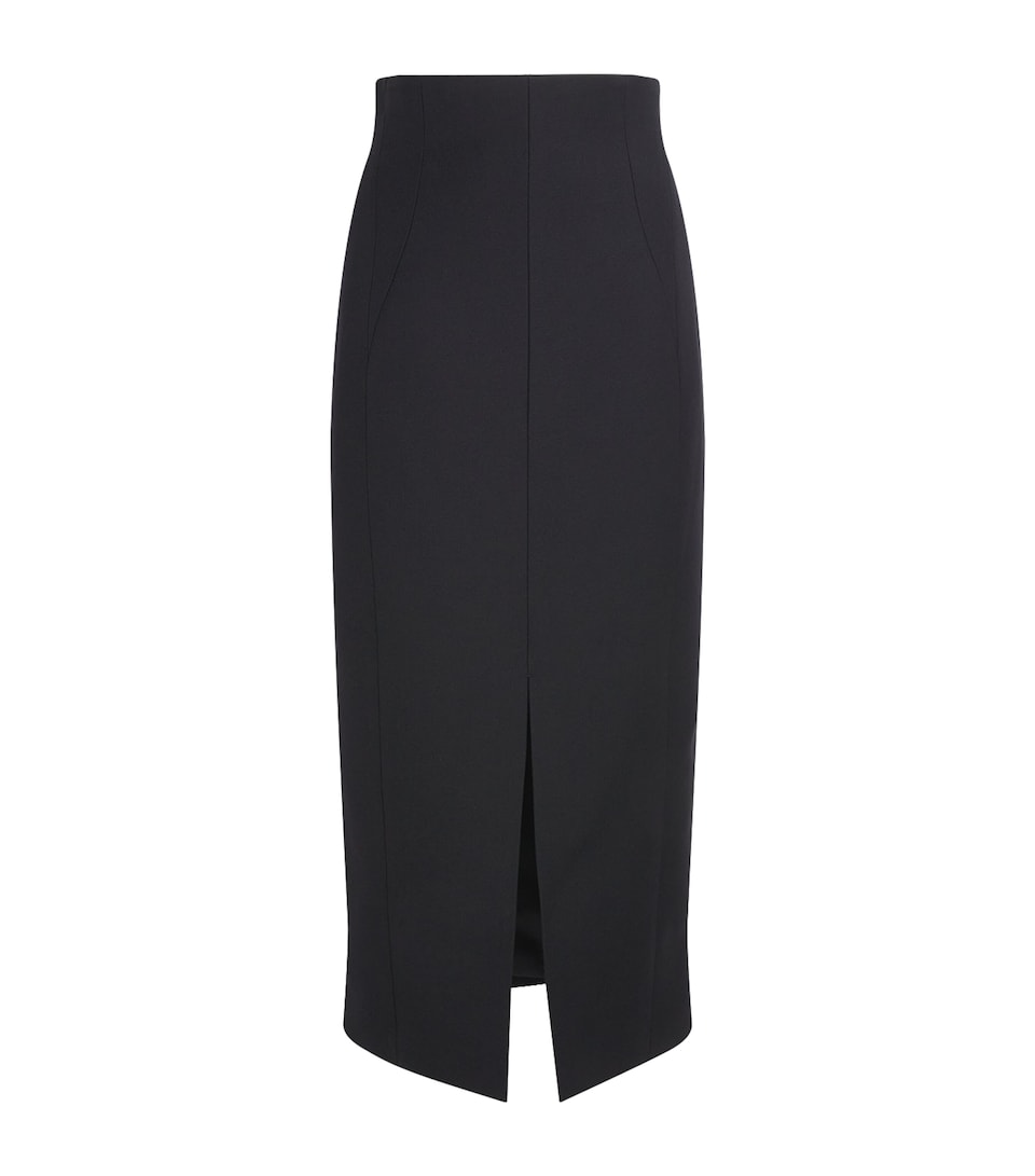 CAMILLA AND MARC Womens Wool Corset Waist Caius Midi Skirt Dblk Black