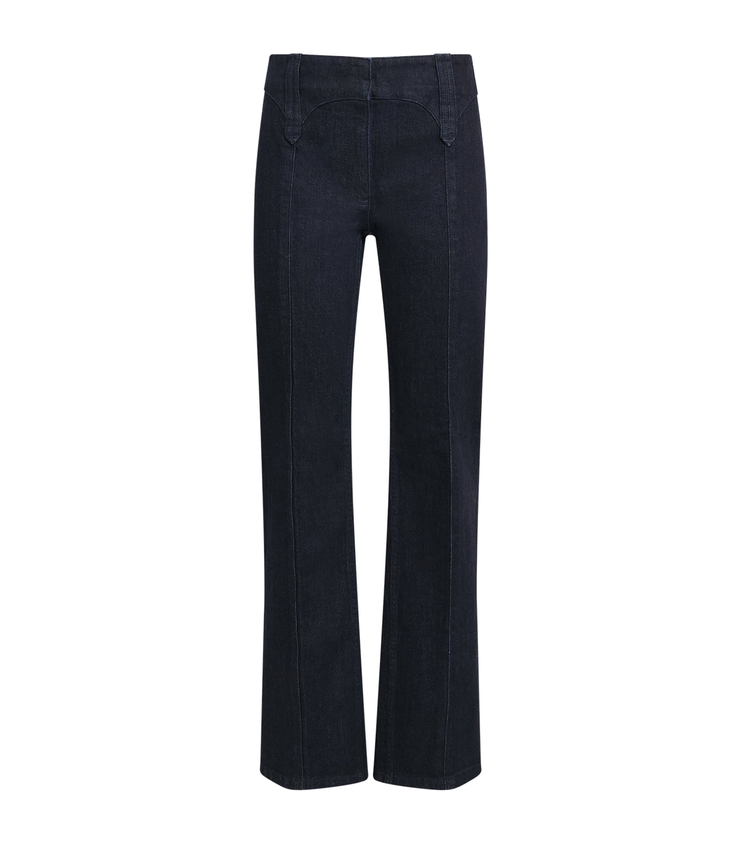 Tory Burch Womens Mid-Rise Slim Jeans Rinse Wash