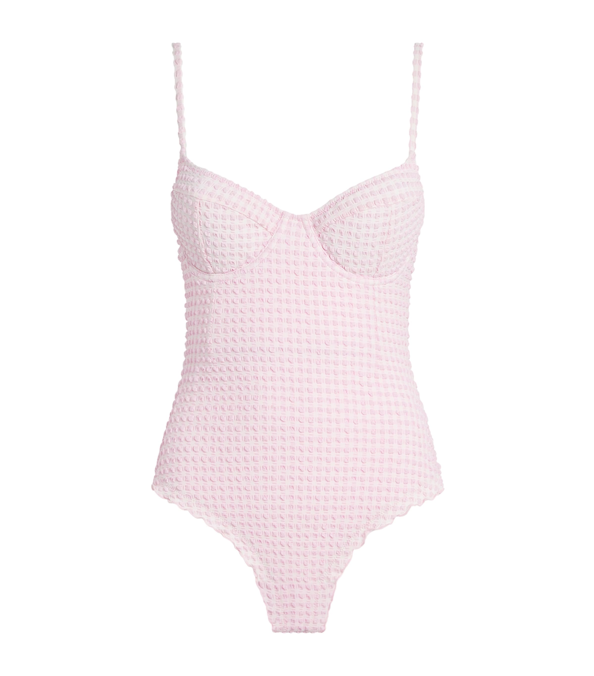 Simkhai Womens Gingham Suni Swimsuit Daisy Multi