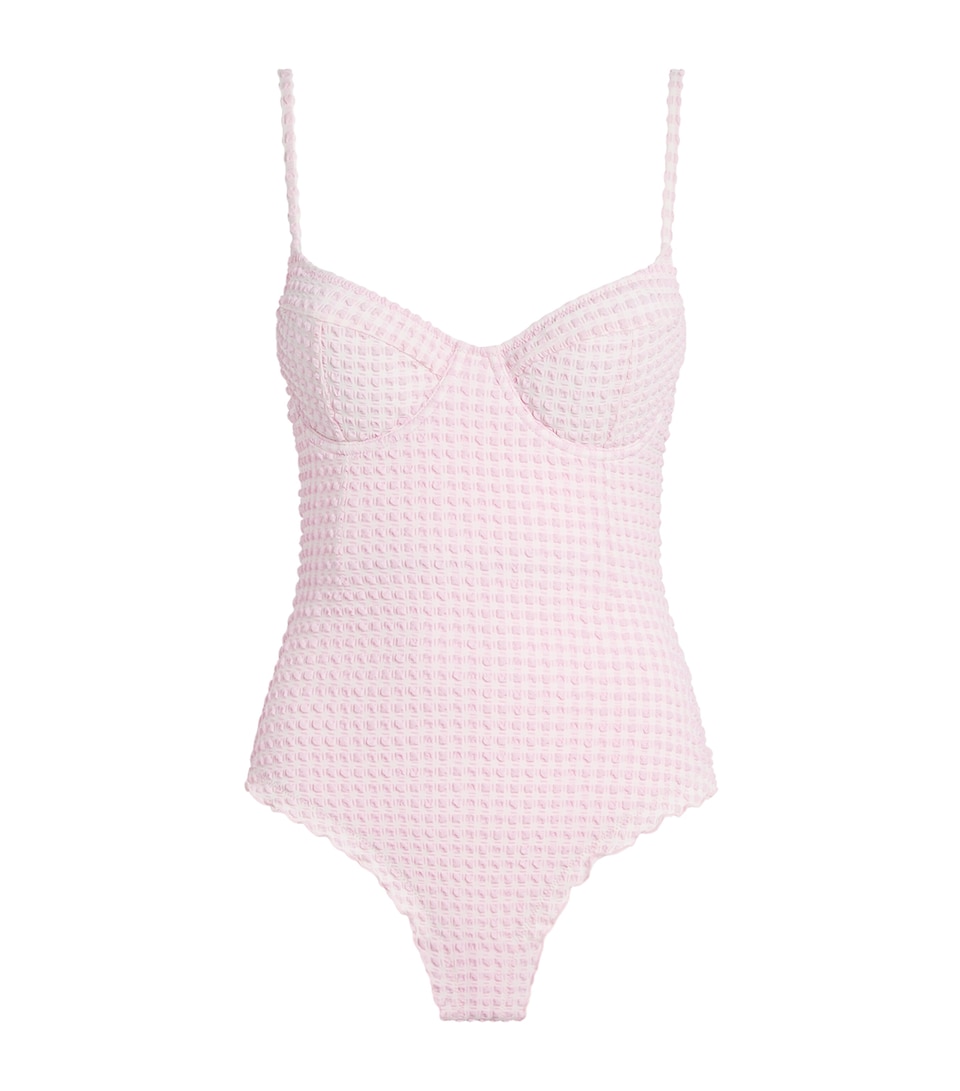 Simkhai Womens Gingham Suni Swimsuit Daisy Multi