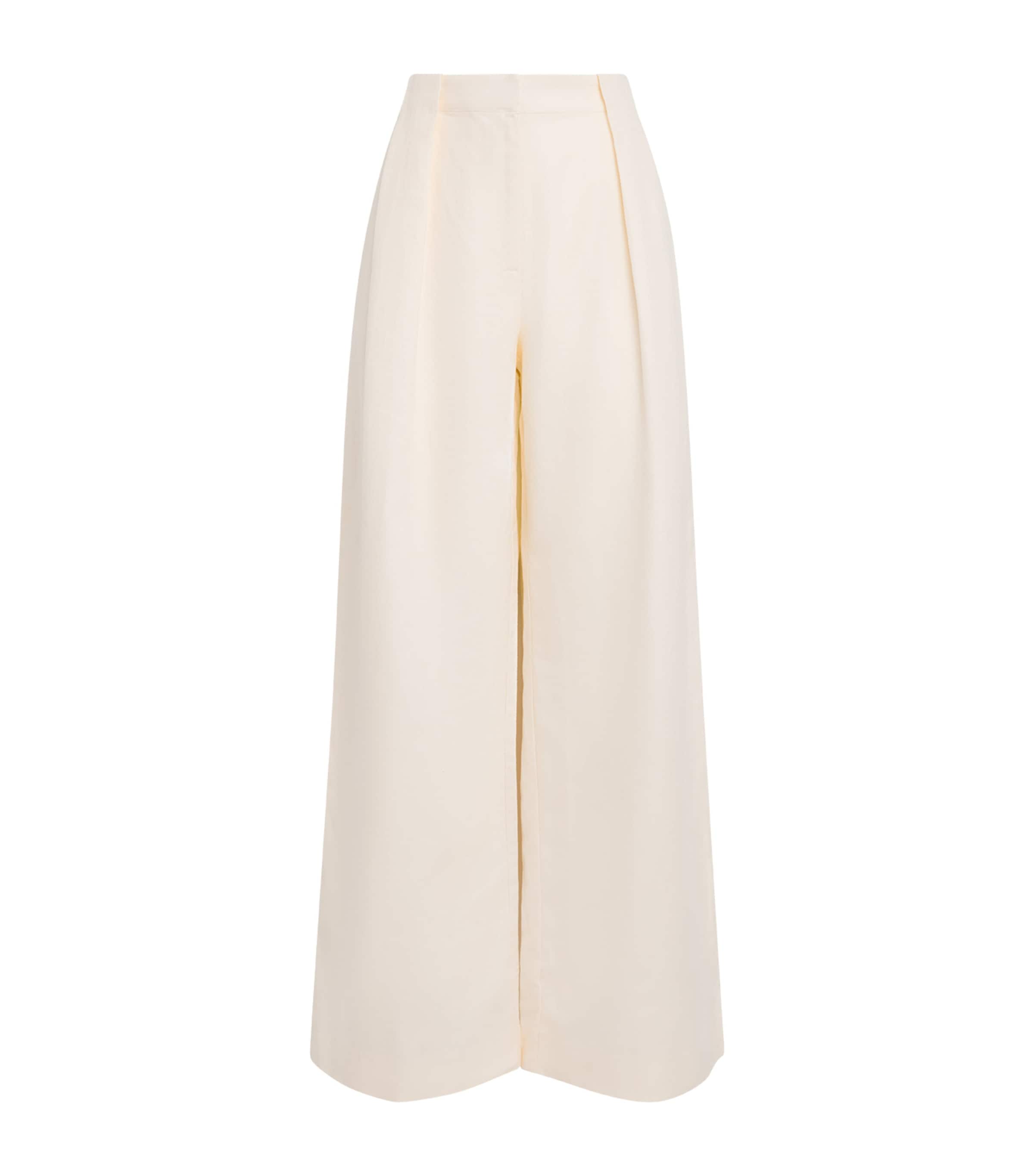 Organic Cotton-Linen Pleat Loop Trousers