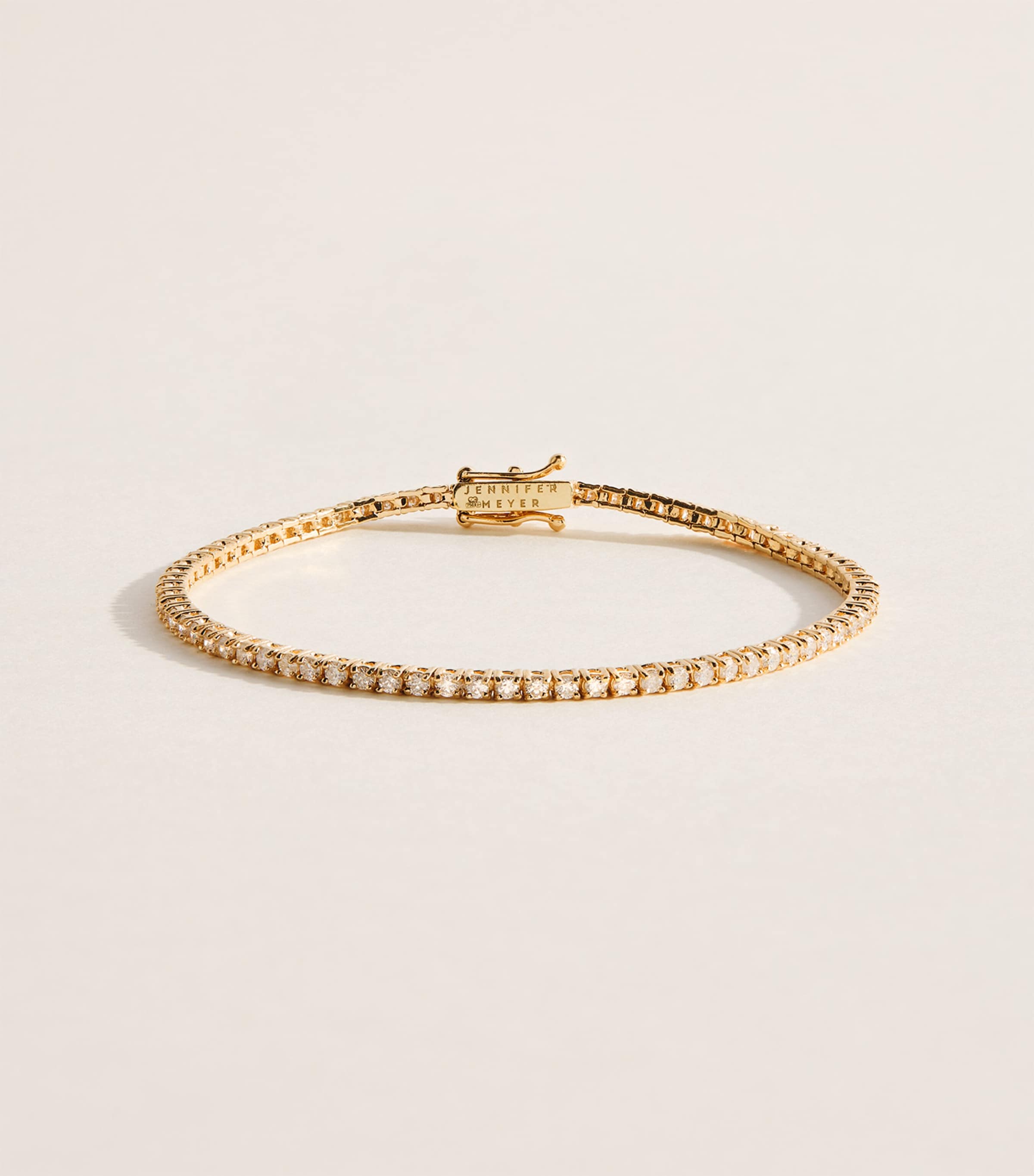 Jennifer Meyer Small Yellow Gold and Diamond Four-Prong Tennis Bracelet Yellow Gold